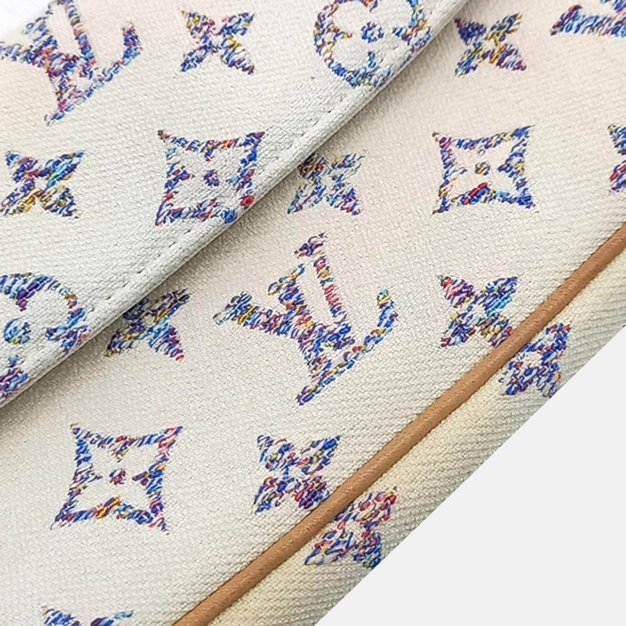 Louis Vuitton Multicolor White Canvas Louis Vuitton Canvas Wallet On Chain Bag 
