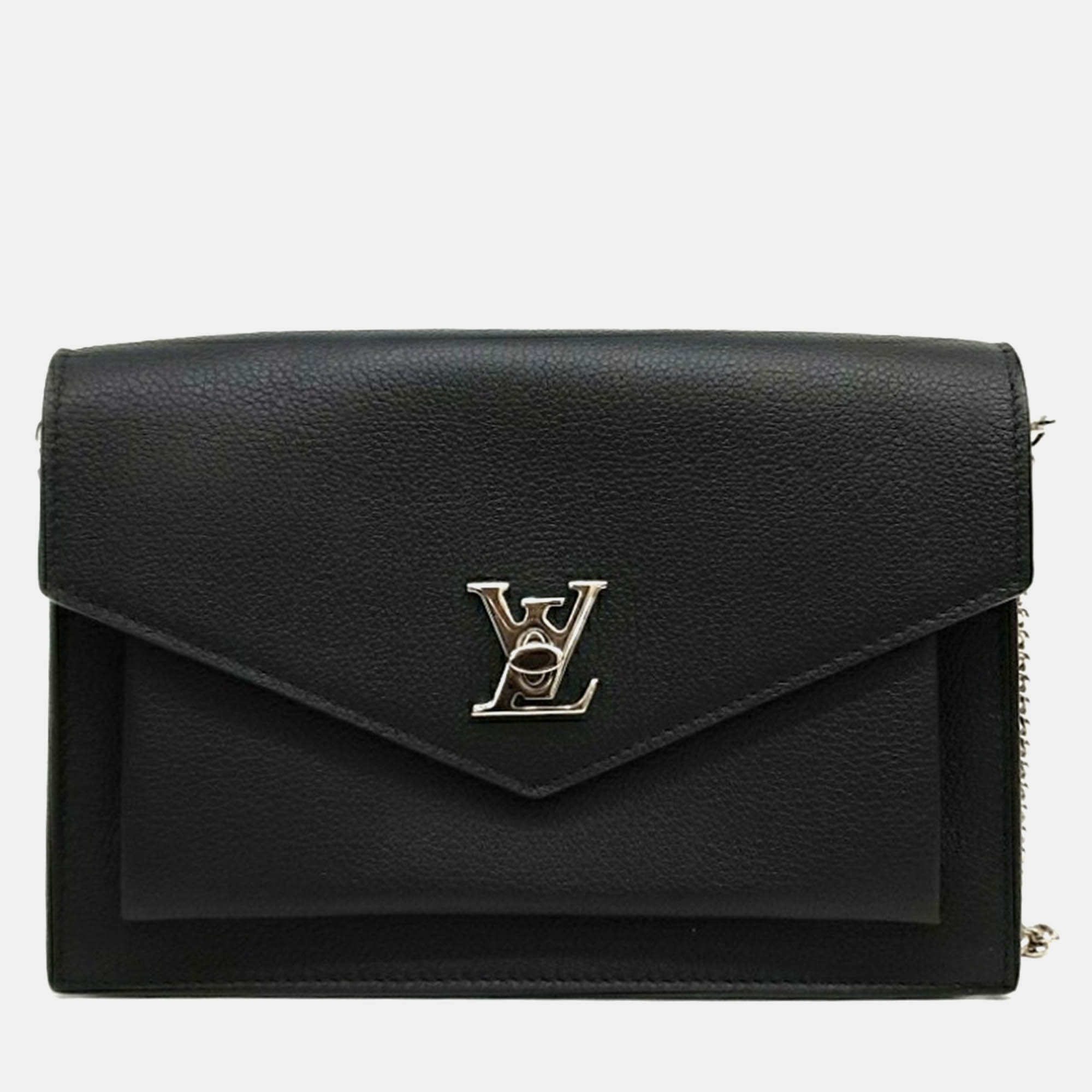 

Louis Vuitton Black Leather Louis Vuitton Pochette My Lock Me Chain Crossbody Bag