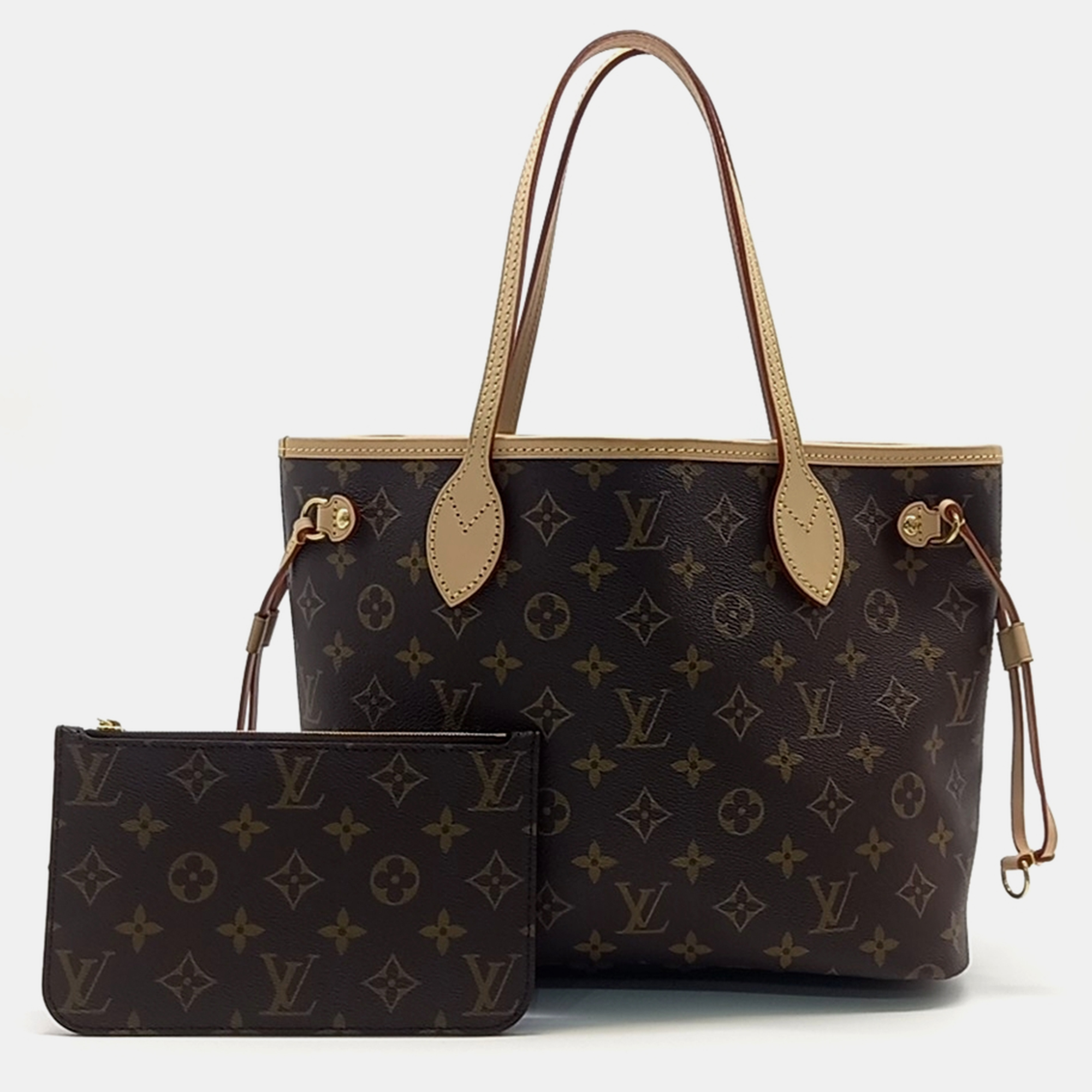 

Louis Vuitton Brown Coated Canvas Monogram Neverfull PM Bag