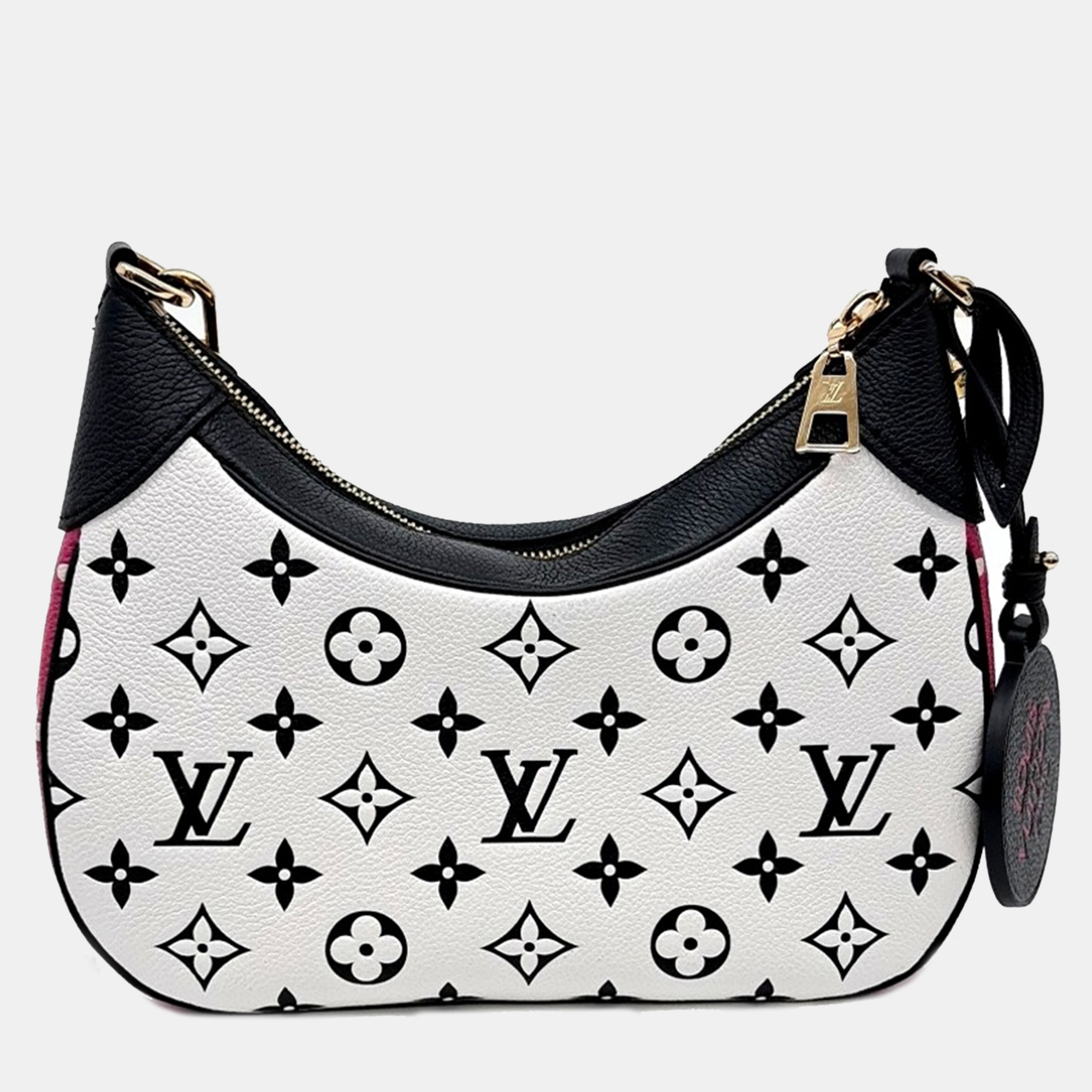 

Louis Vuitton Black White Leather Empreinte Bagatelle Bag