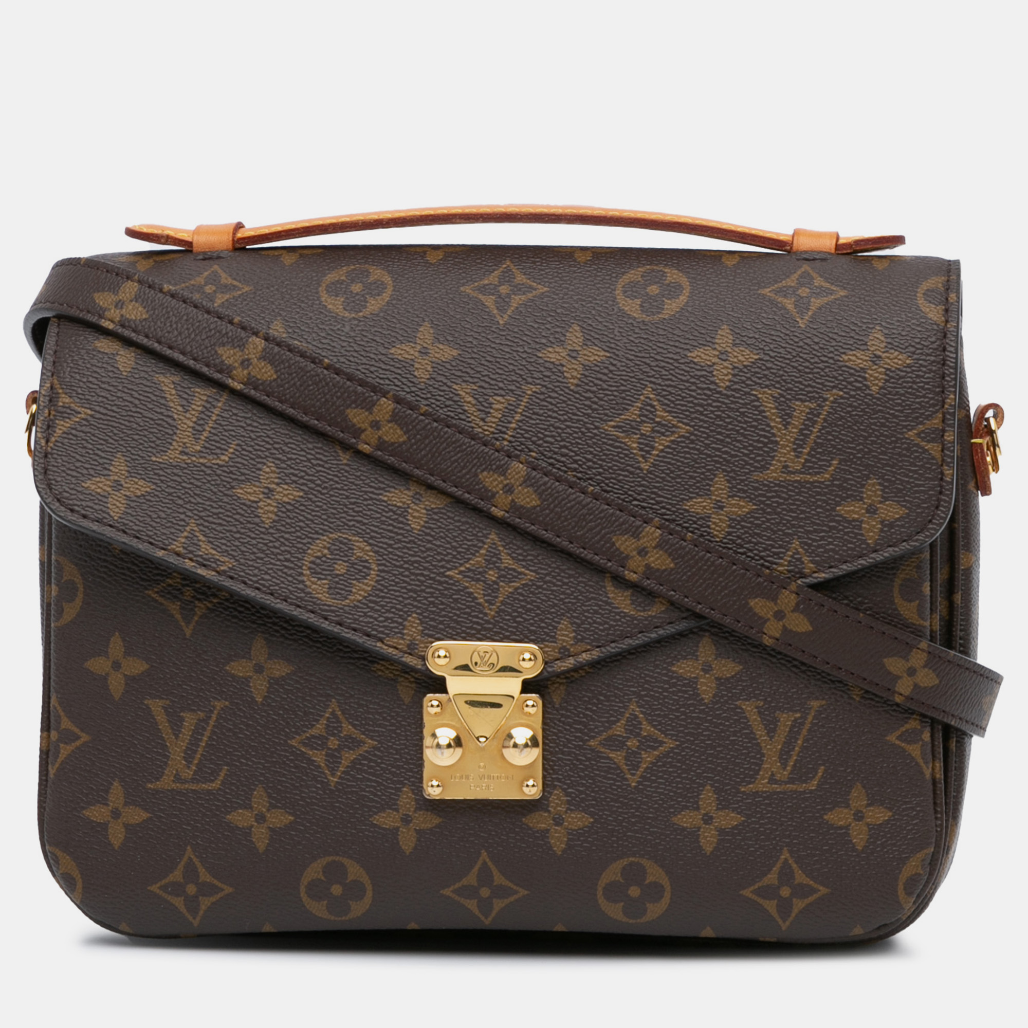 

Louis Vuitton Brown Coated Canvas and Vachetta Leather Pochette Metis Bag