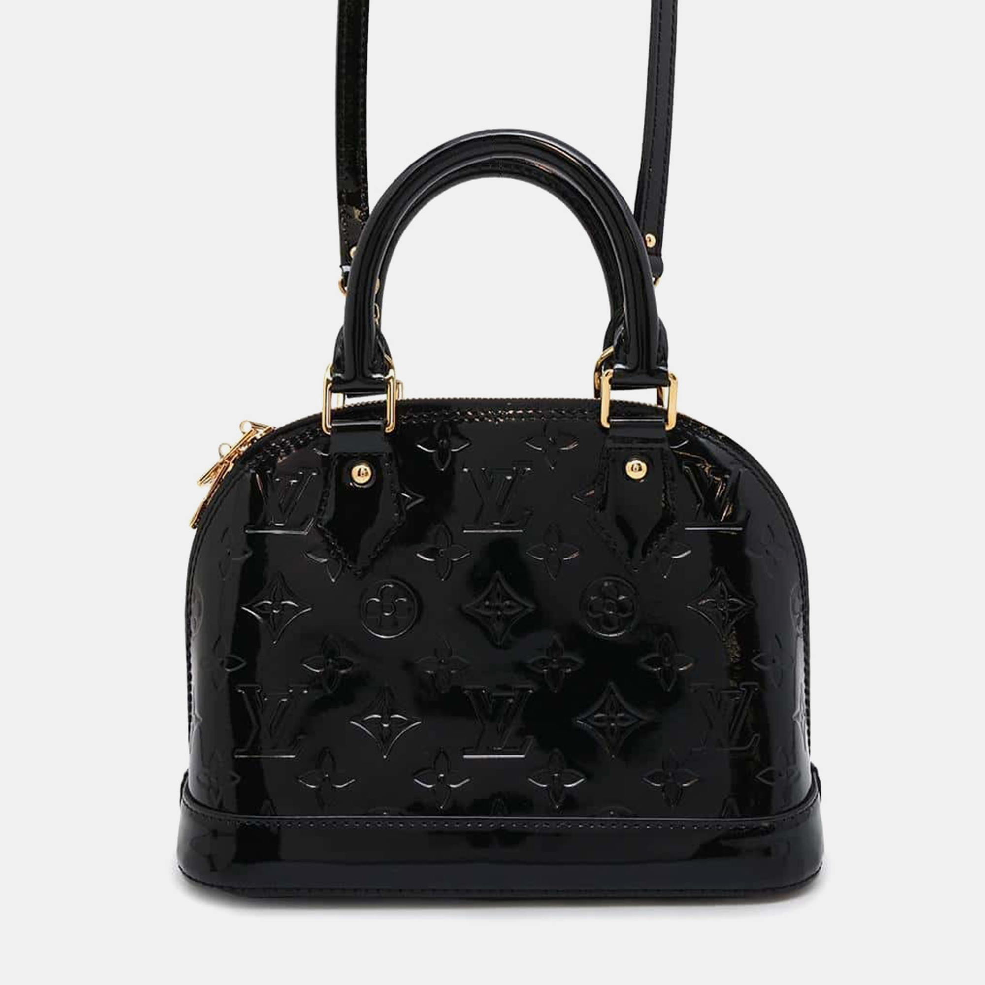 

Louis Vuitton Noir Manietic Monogram Vernis Leather Alma bag Size BB, Black