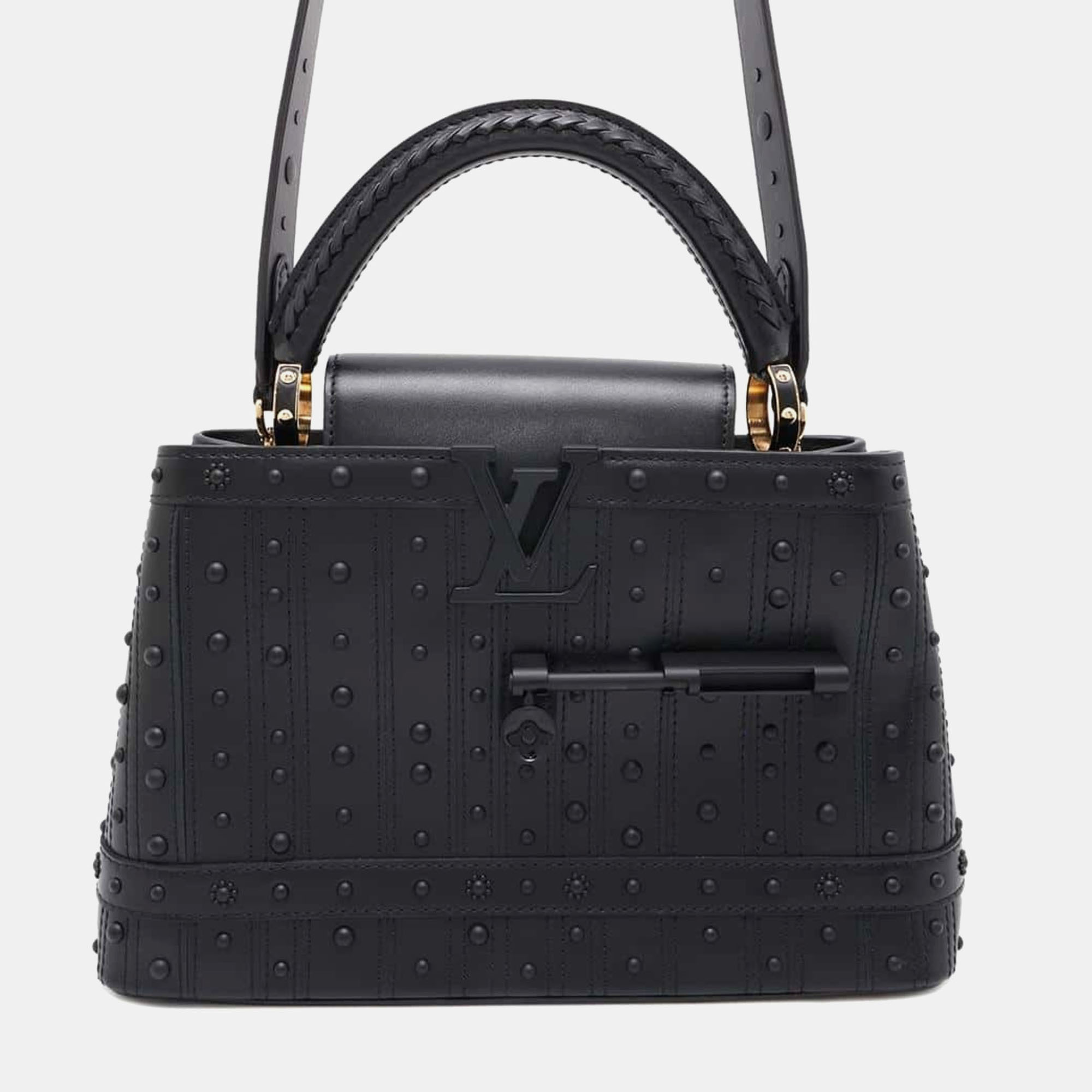 Louis Vuitton Black Taurillon Leather Arty Capucines MM Handbag 