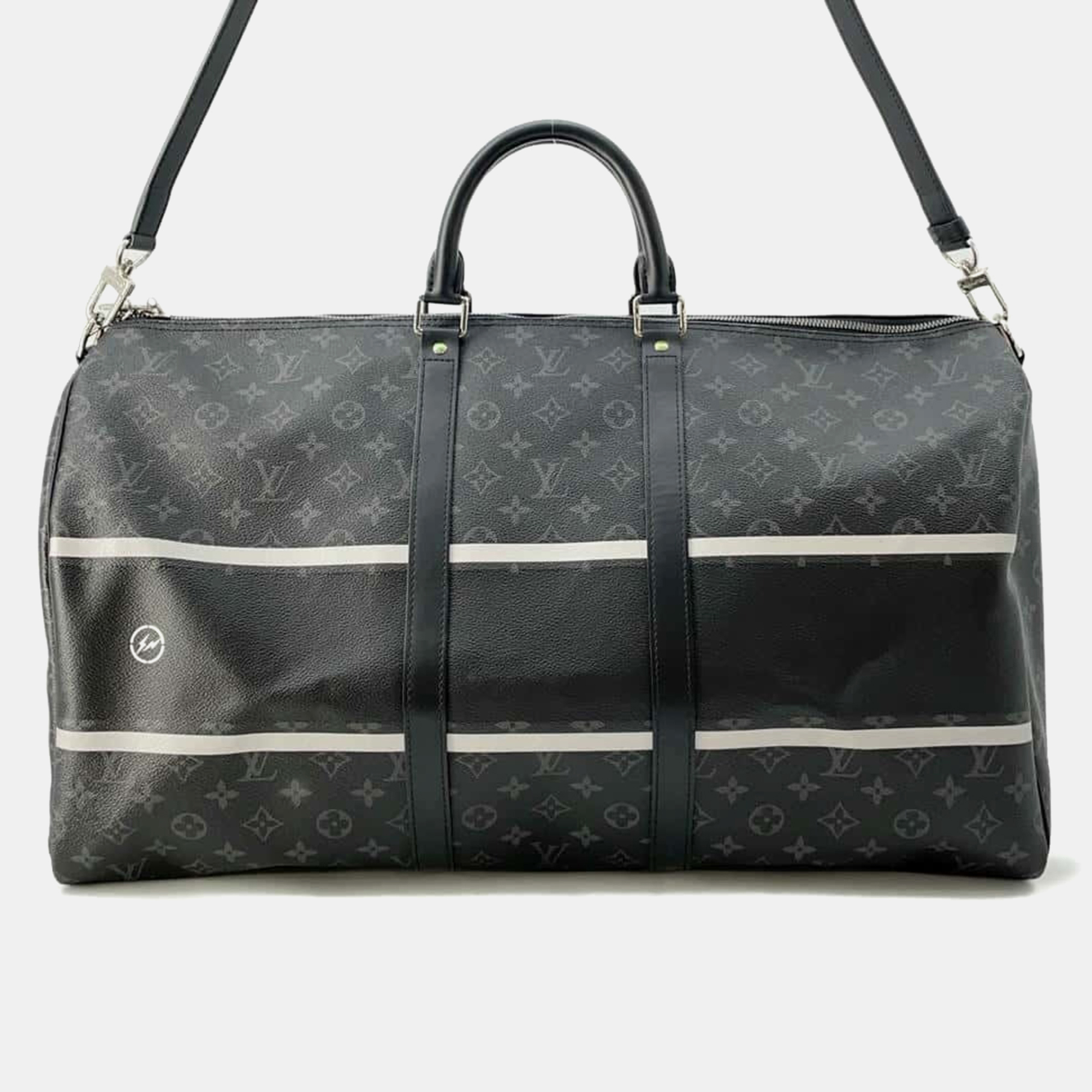 

Louis Vuitton Black Monogram Eclipse Keepall Bandouliere 45 Boston Bag