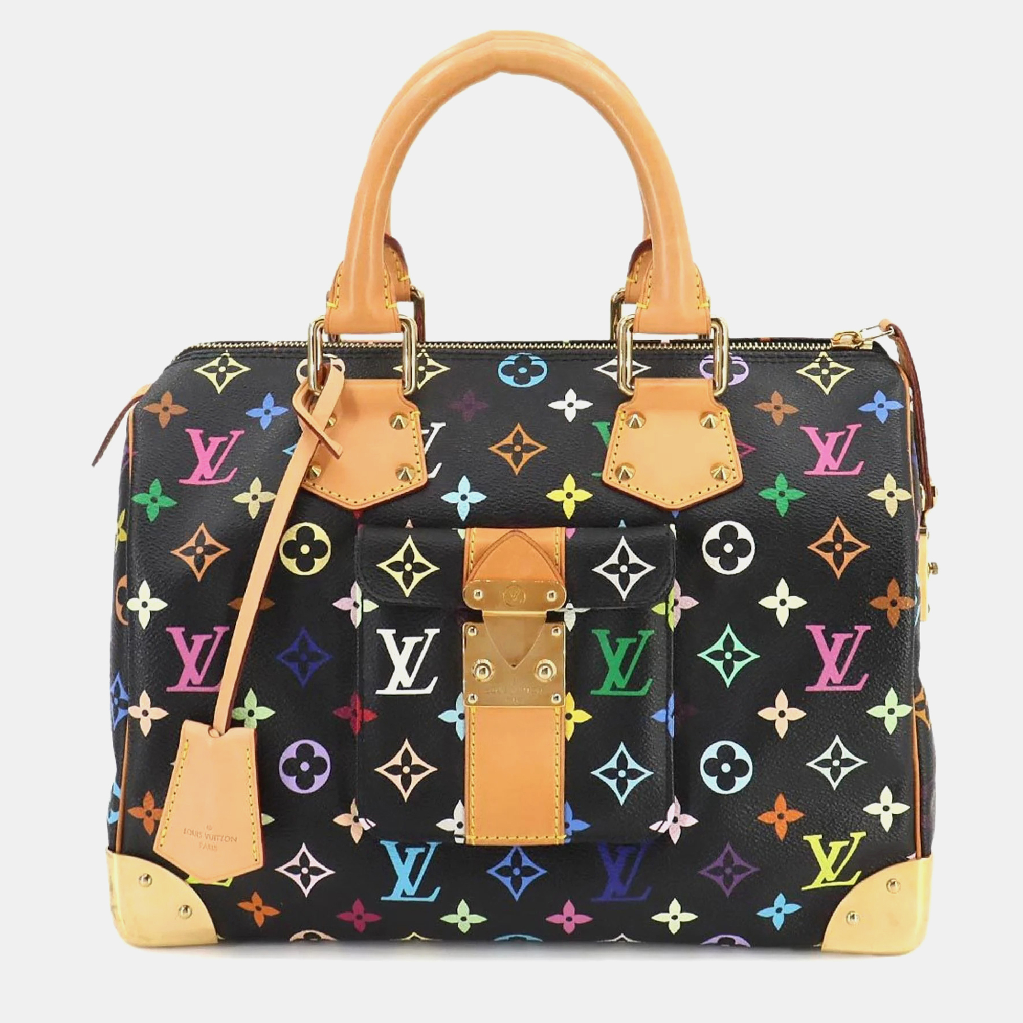 

Louis Vuitton Noir Black Monogram Multicolor Speedy 30 Handbag