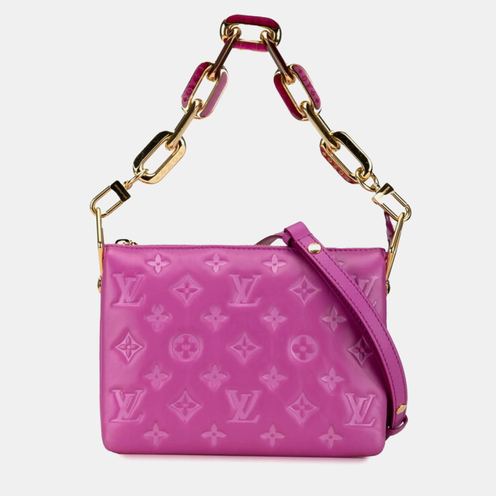 

Louis Vuitton Orchidee Pink Lambskin Monogram Coussin Bb Shoulder Bag