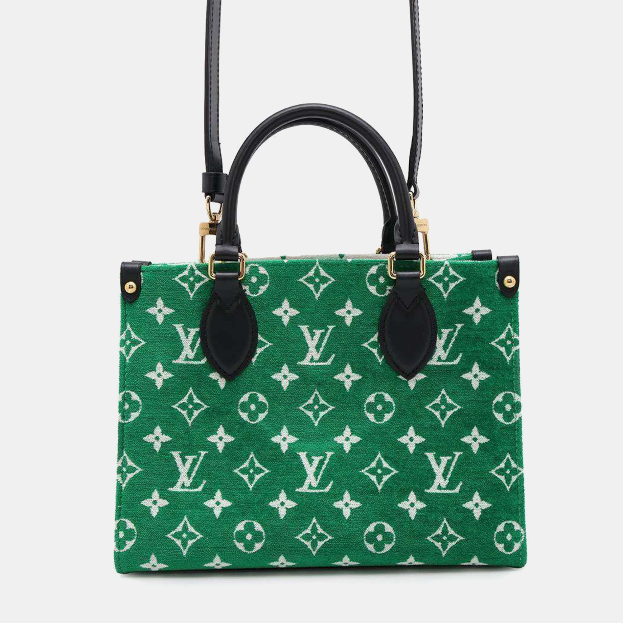 

Louis Vuitton Monogram Jacquard Velvet Lv Match On The Go Pm Shoulder Bag, Green