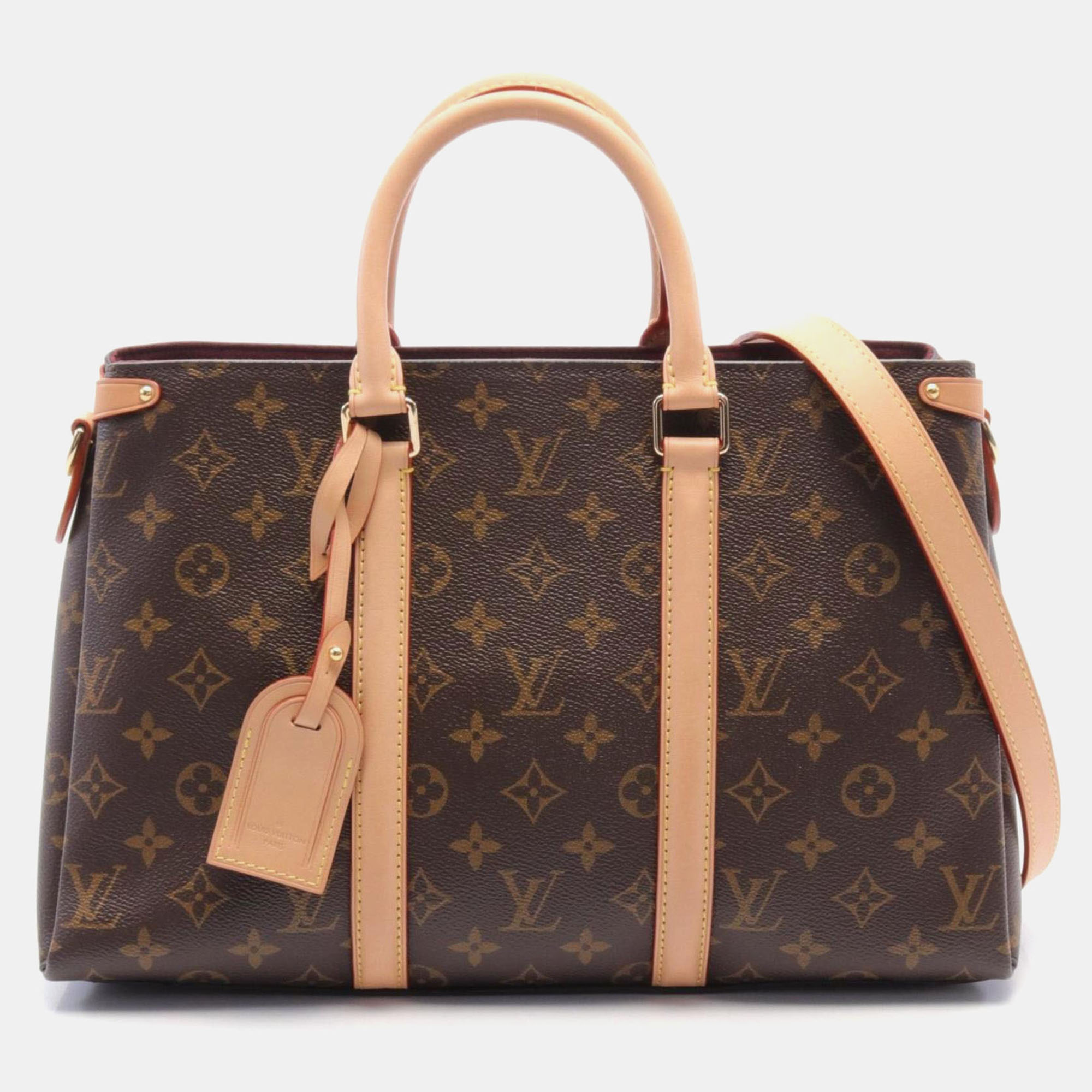 

Louis Vuitton Brown Coated Canvas Leather Monogram Soufflot Mm Handbag