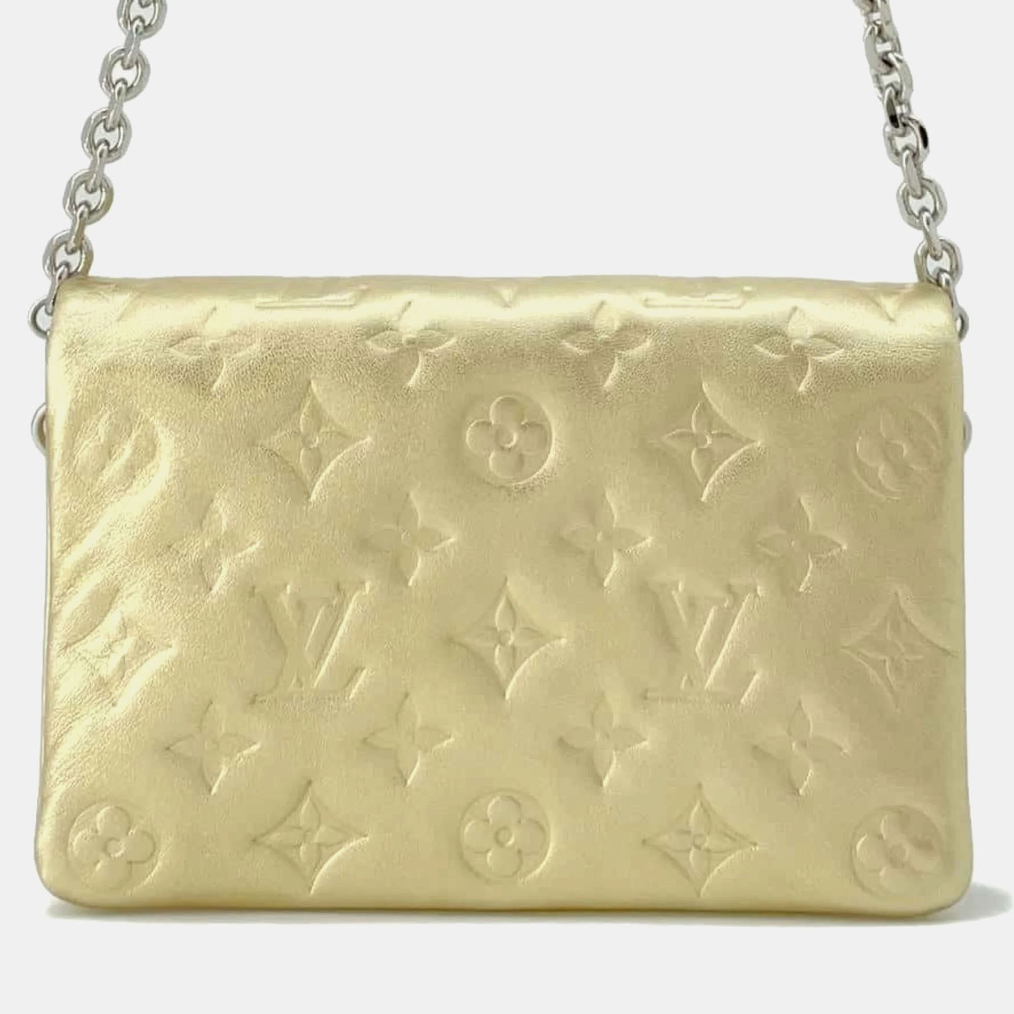 

Louis Vuitton Monogram Lamb Leather Pochette Coussin Chain Shoulder Bag, Gold