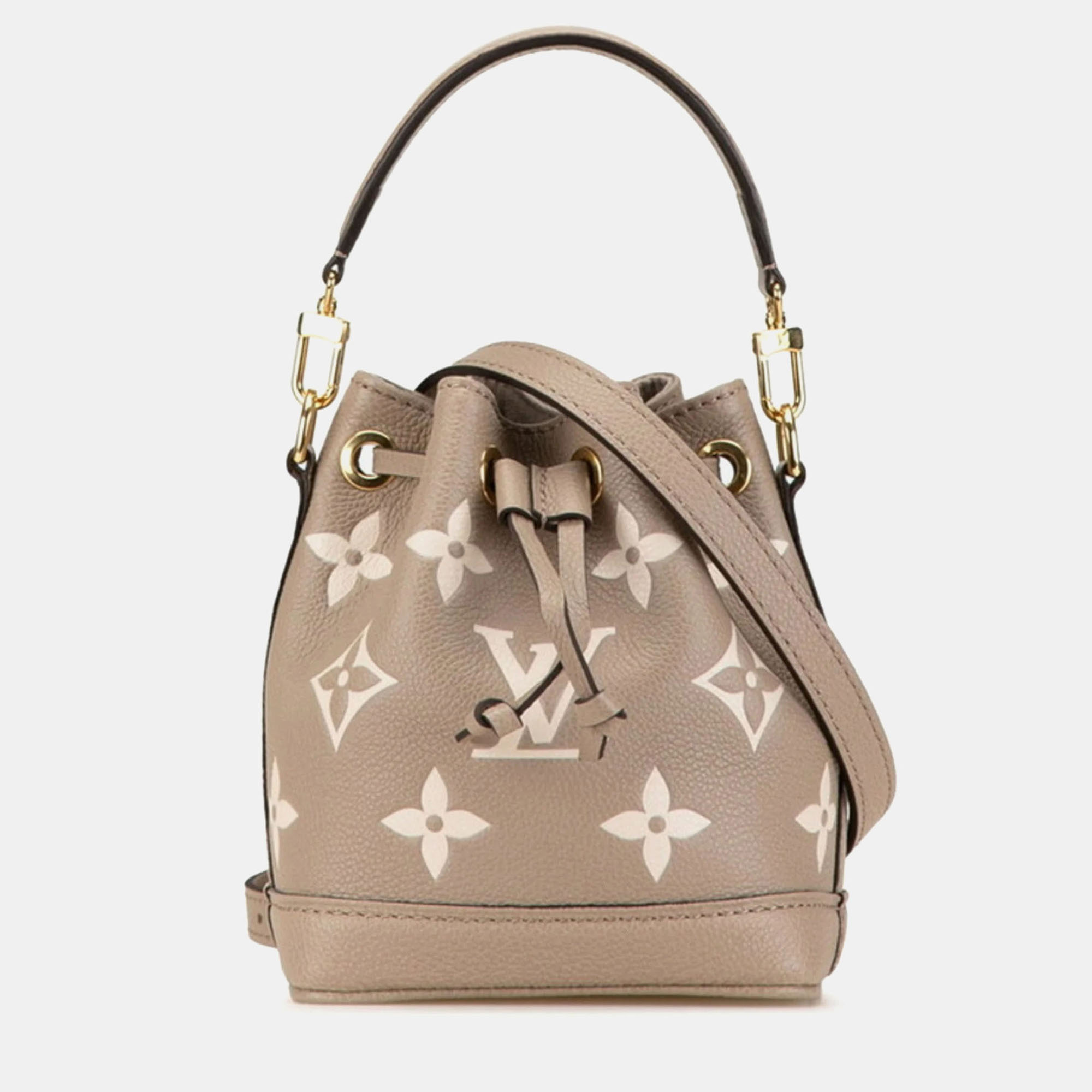 

Louis Vuitton Tourterelle Creme Leather Monogram Empreinte Nano Noe Handbag, Brown