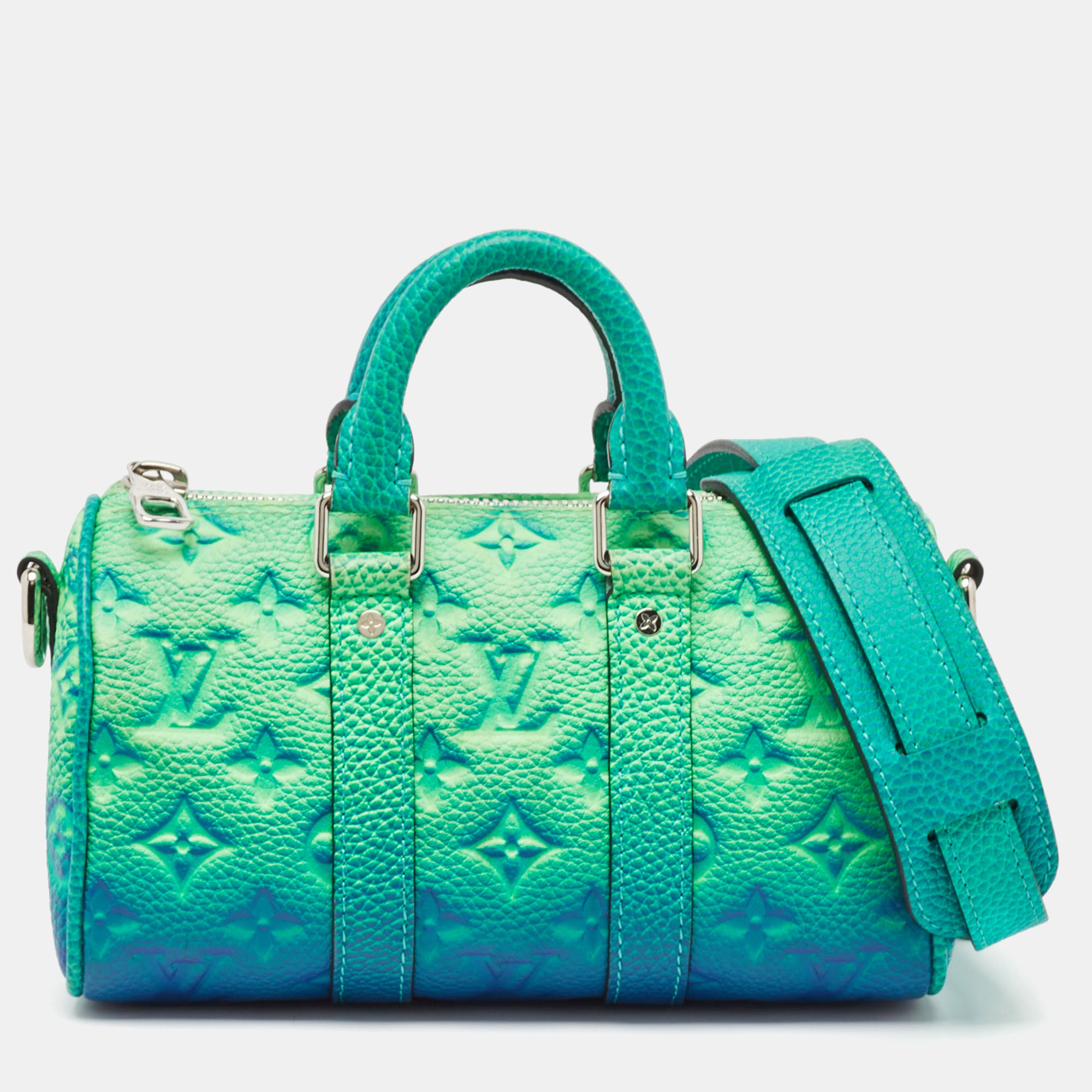 

Louis Vuitton Blue/Vert Monogram Taurillon Leather Illusion Keepall  Bag, Green