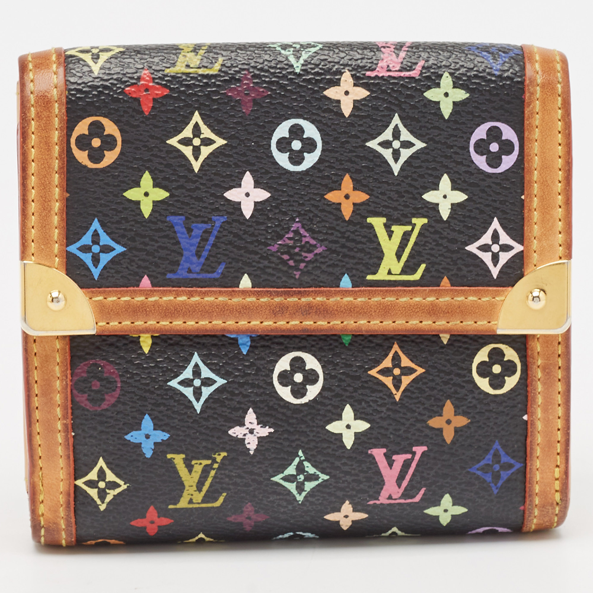 

Louis Vuitton Black Monogram Multicolore Canvas Porte-Monnaie Billets Wallet