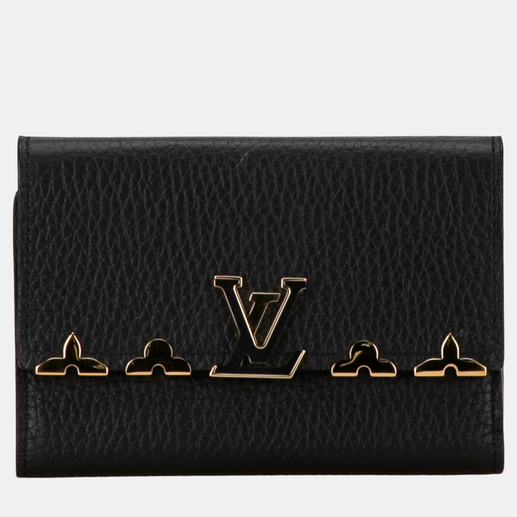 

Louis Vuitton Black Taurillon Capucines Compact Wallet