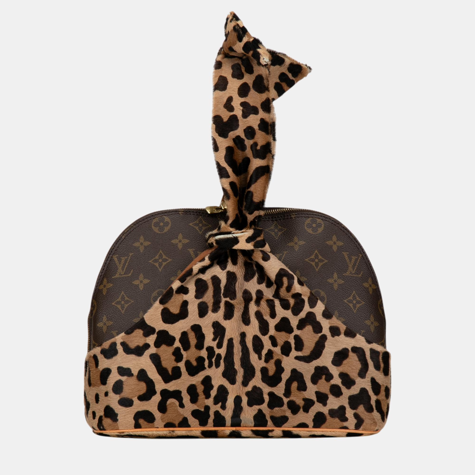 

Louis Vuitton Brown Azzedine Alaia Monogram Leopard Alma