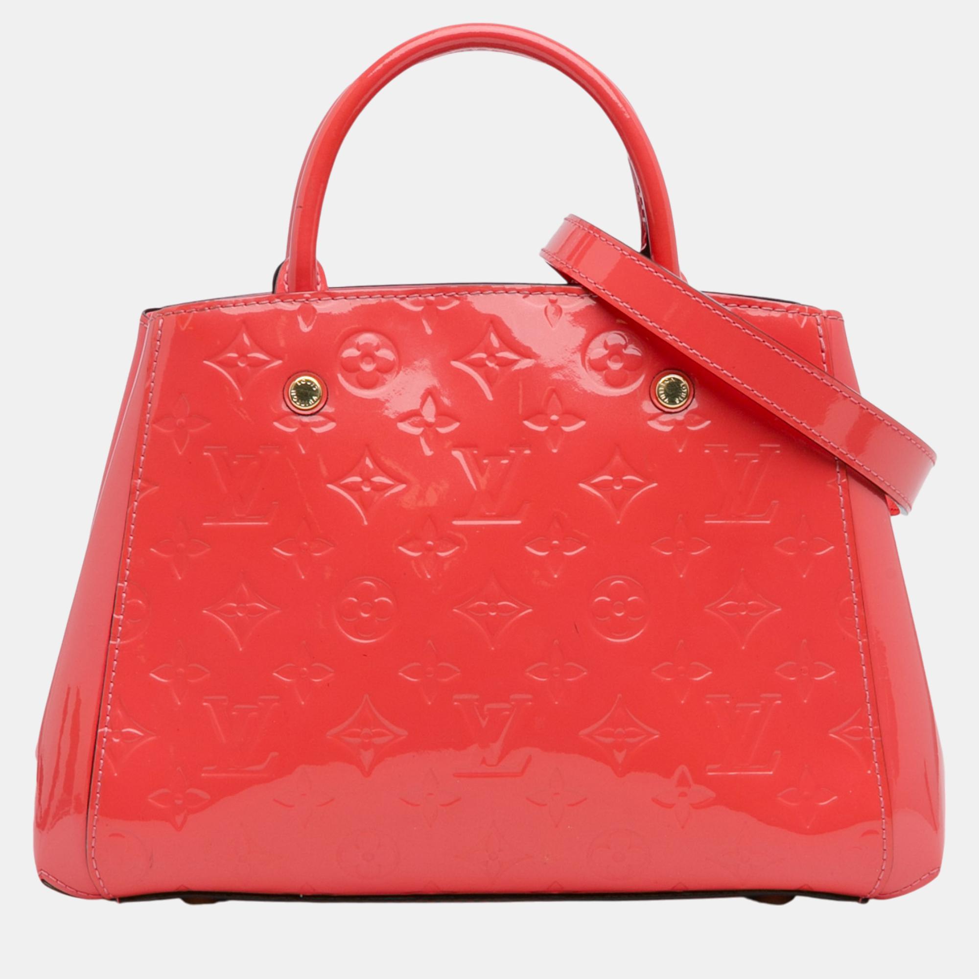 

Louis Vuitton Orange Monogram Vernis Montaigne BB