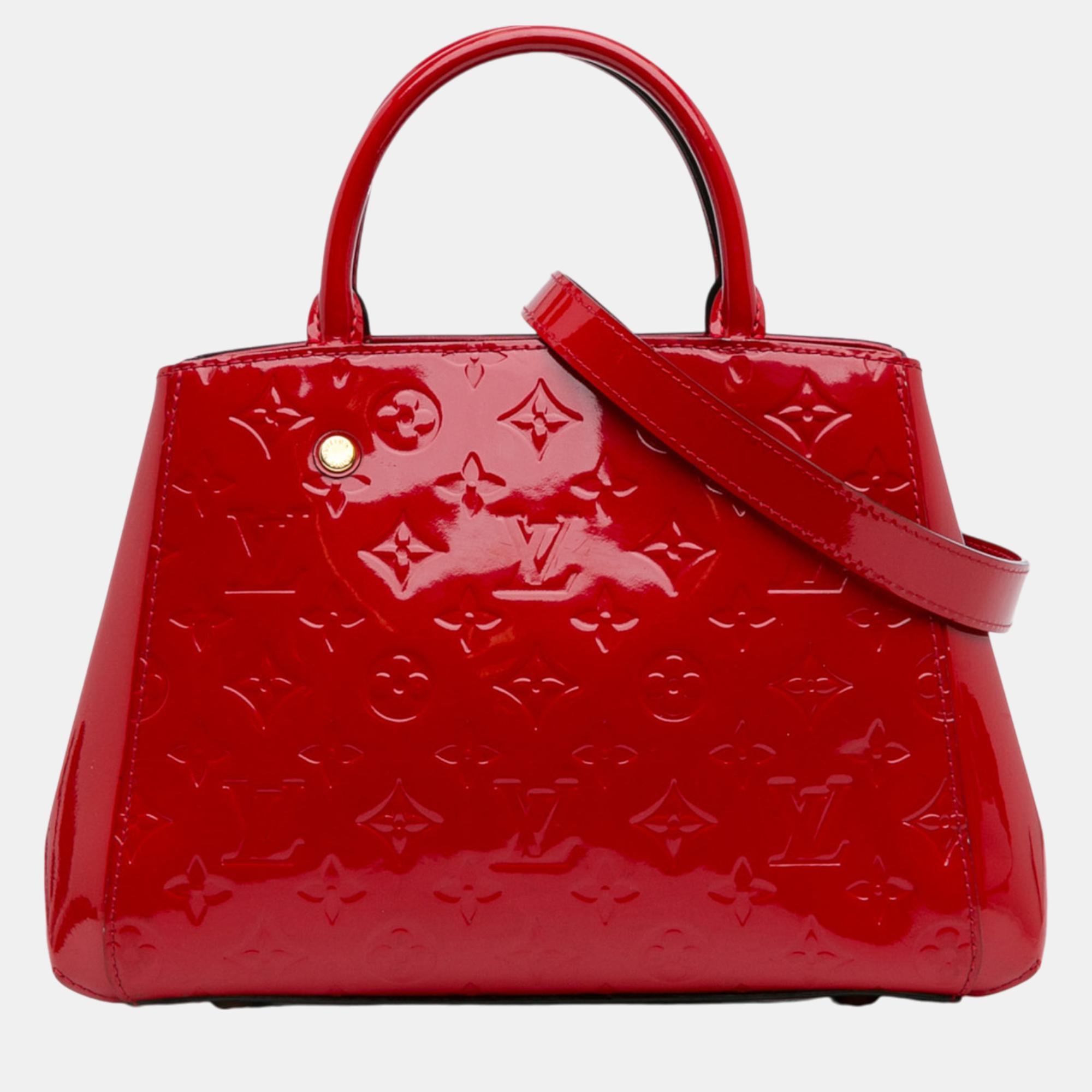 

Louis Vuitton Red Monogram Vernis Montaigne BB