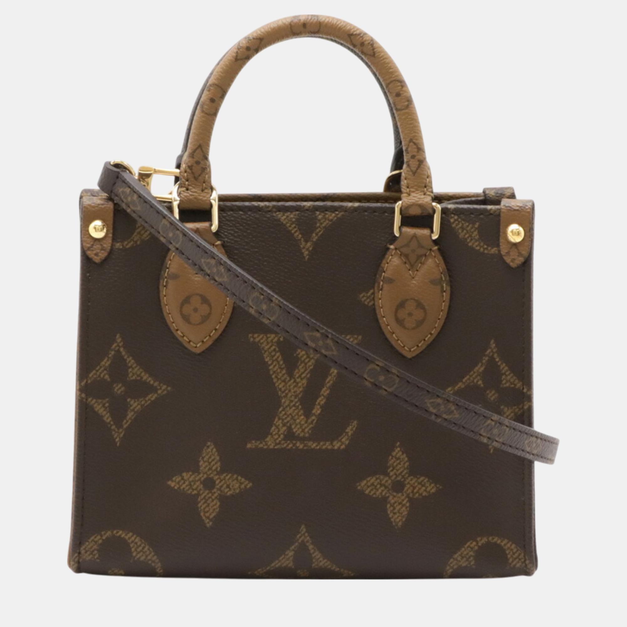 

Louis Vuitton Monogram Reverse On The Go Bb Handbag, Brown