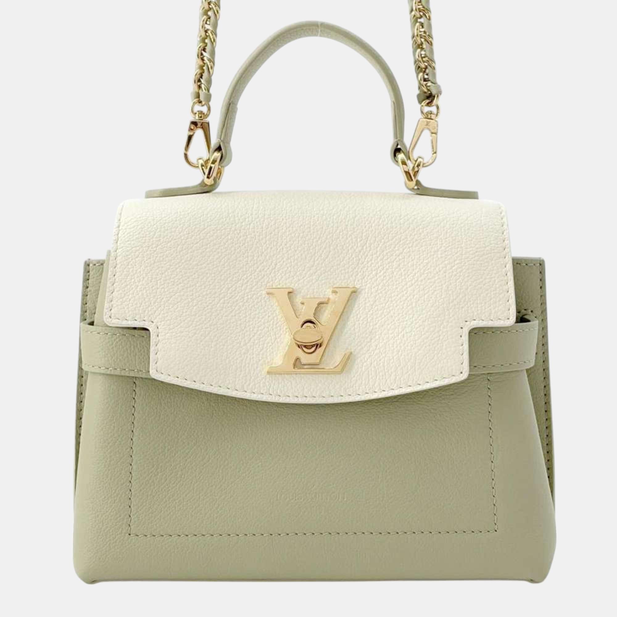 

Louis Vuitton White Grained Calf Leather Rock Me Ever Mini Handbag, Green