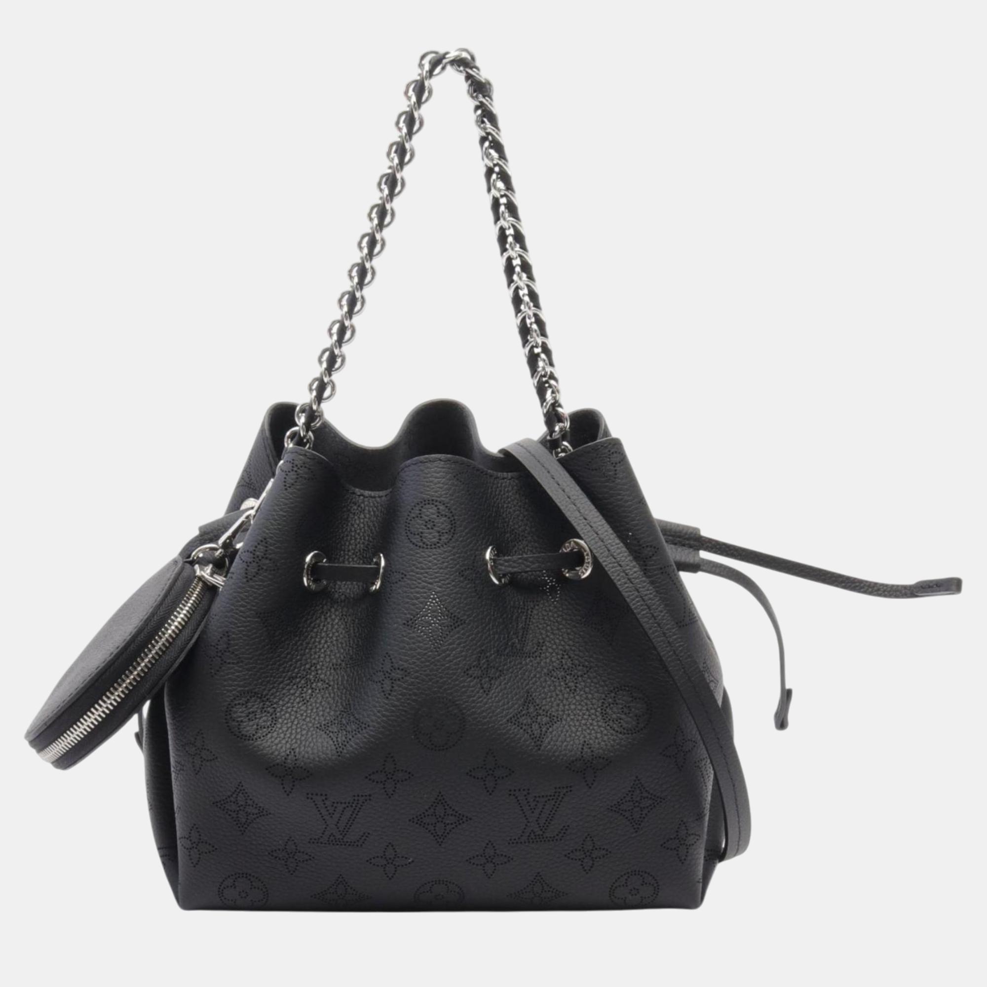 

Louis Vuitton Black Leather Bella Mahina Noir Shoulder Bag