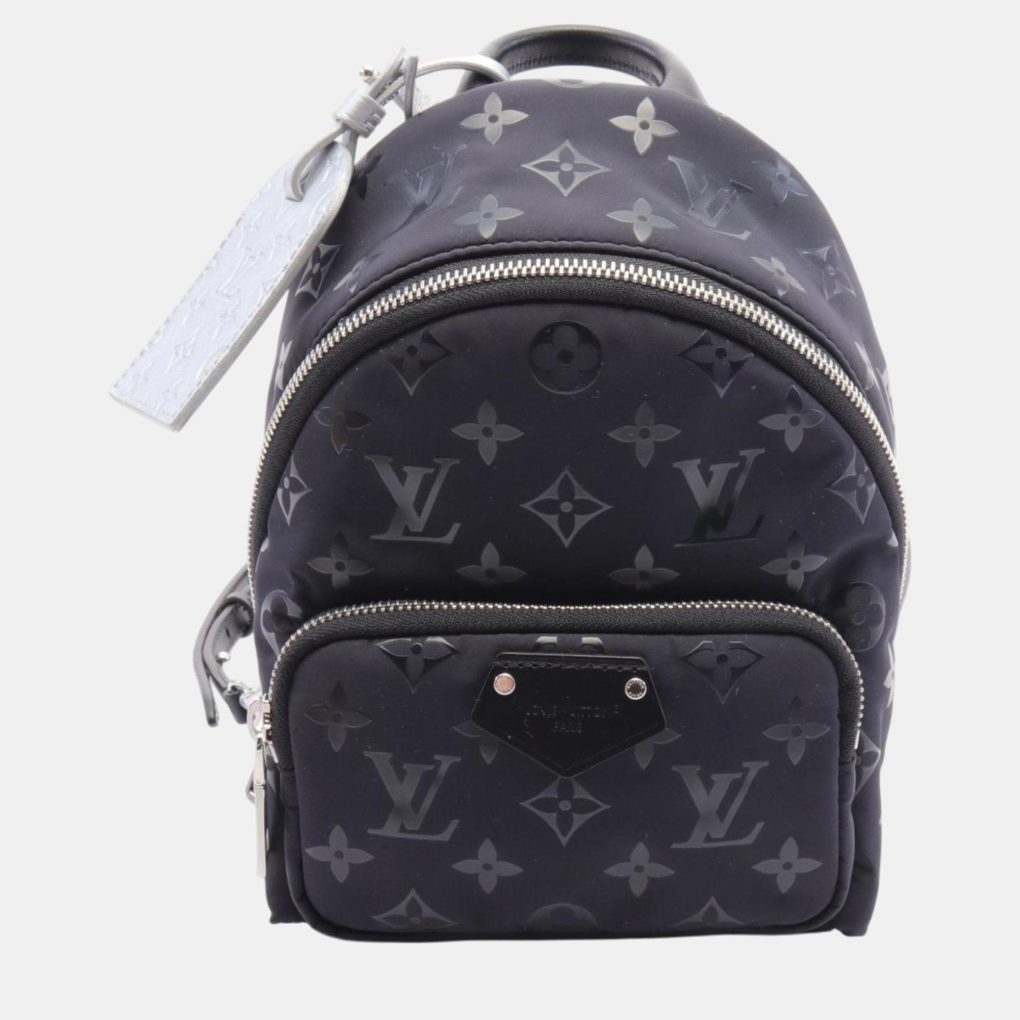 

Louis Vuitton Black Nylon Leather Monogram Palm Springs Mini Backpack Bag