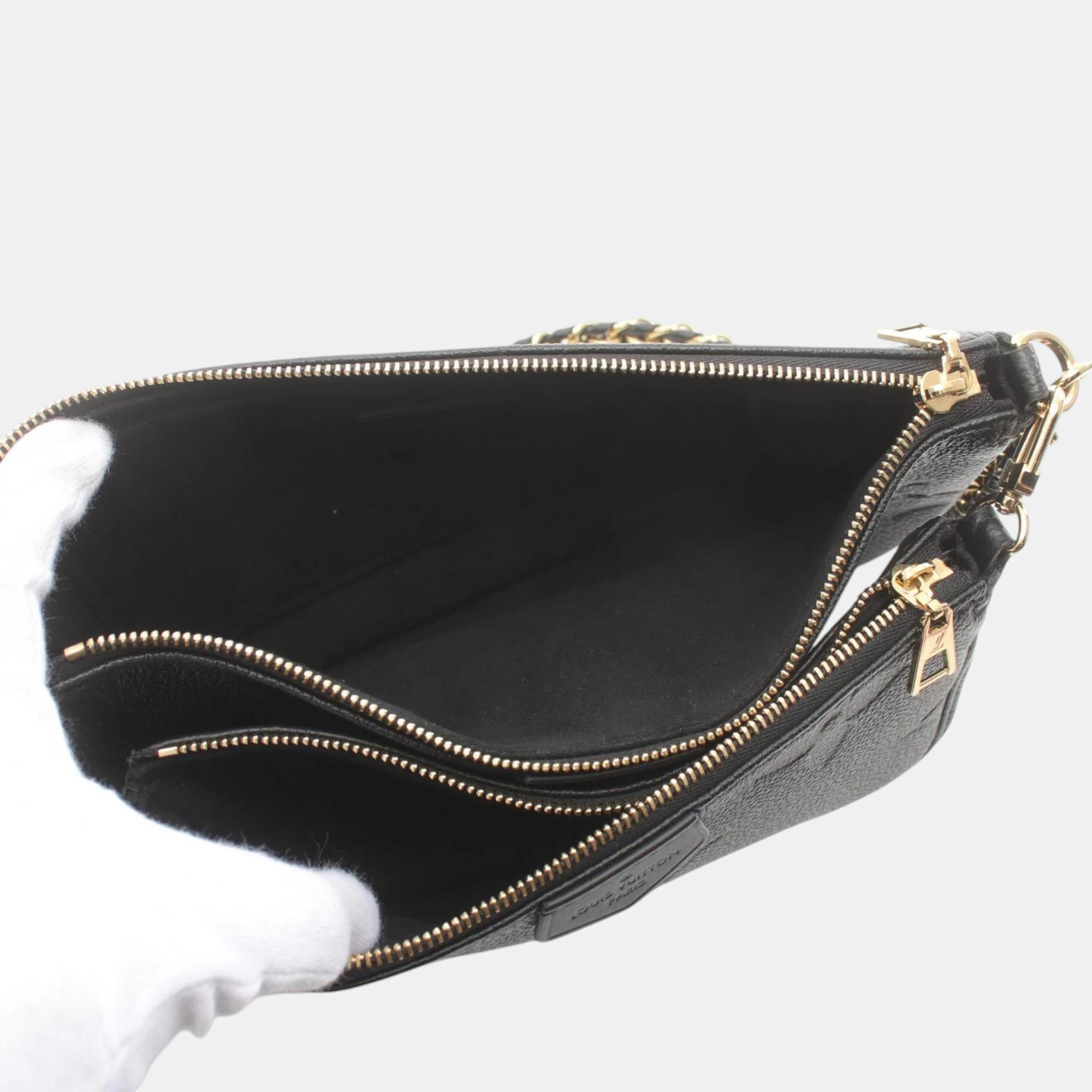 Louis Vuitton Leather Monogram Empreinte Black Multi Pochette Accessory Shoulder Bag 