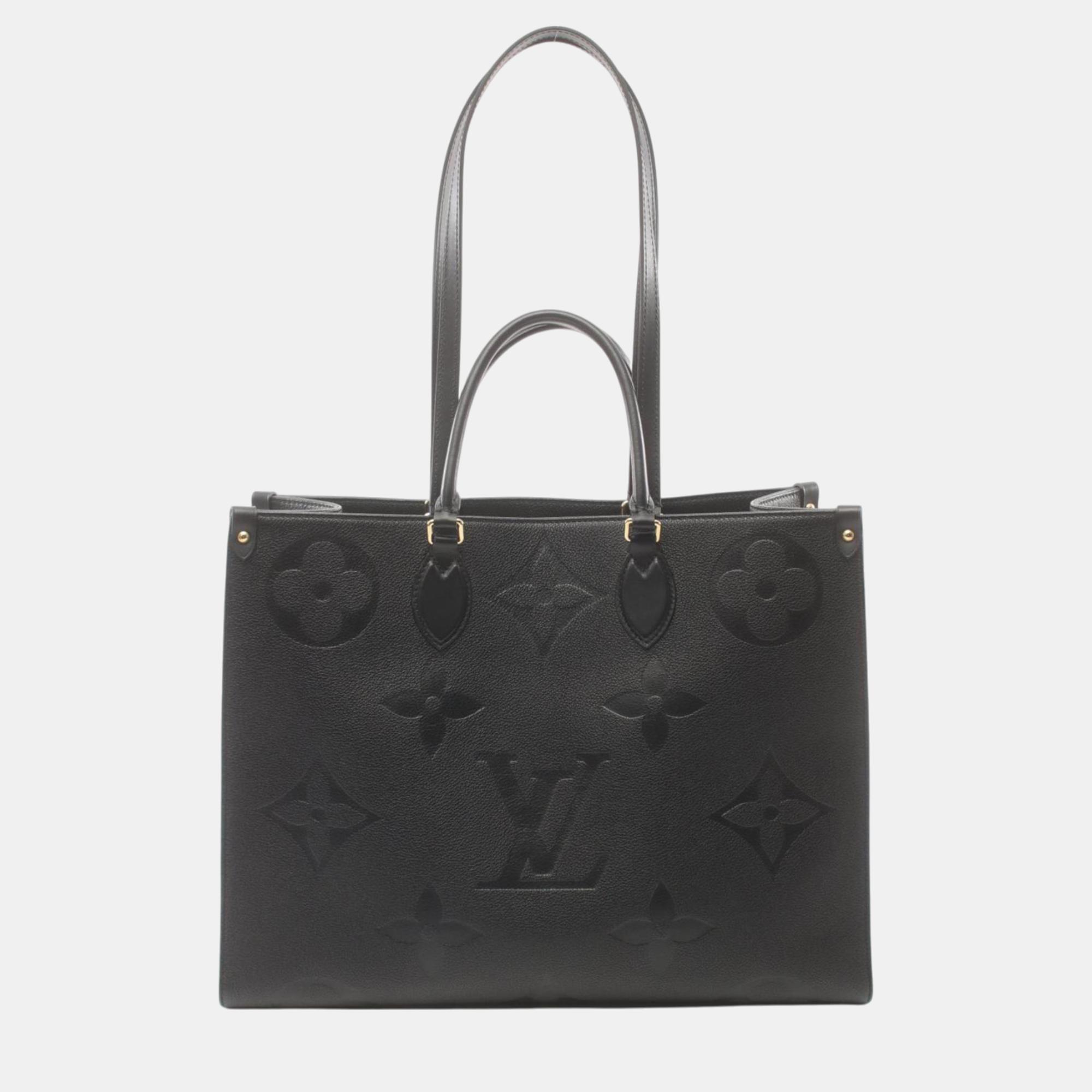 

Louis Vuitton Leather Monogram Empreinte Black On The Go Gm Tote Bag