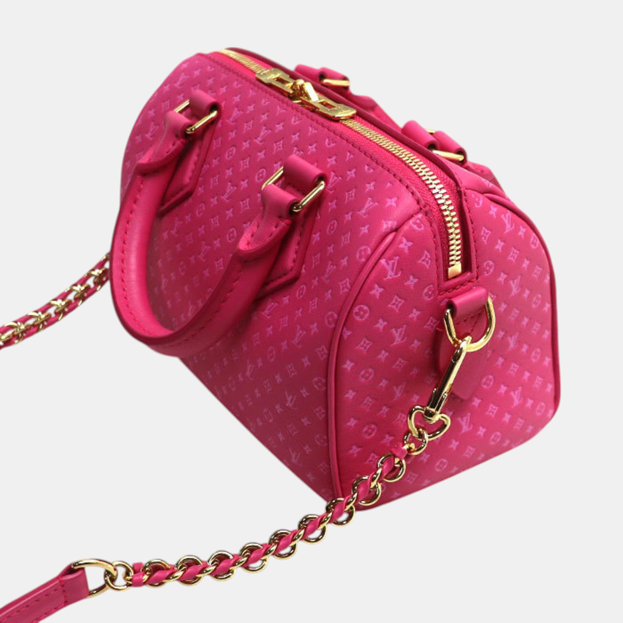 Louis Vuitton Nanogram Pink Speedy Bandouliere 20 Shoulder Bag 
