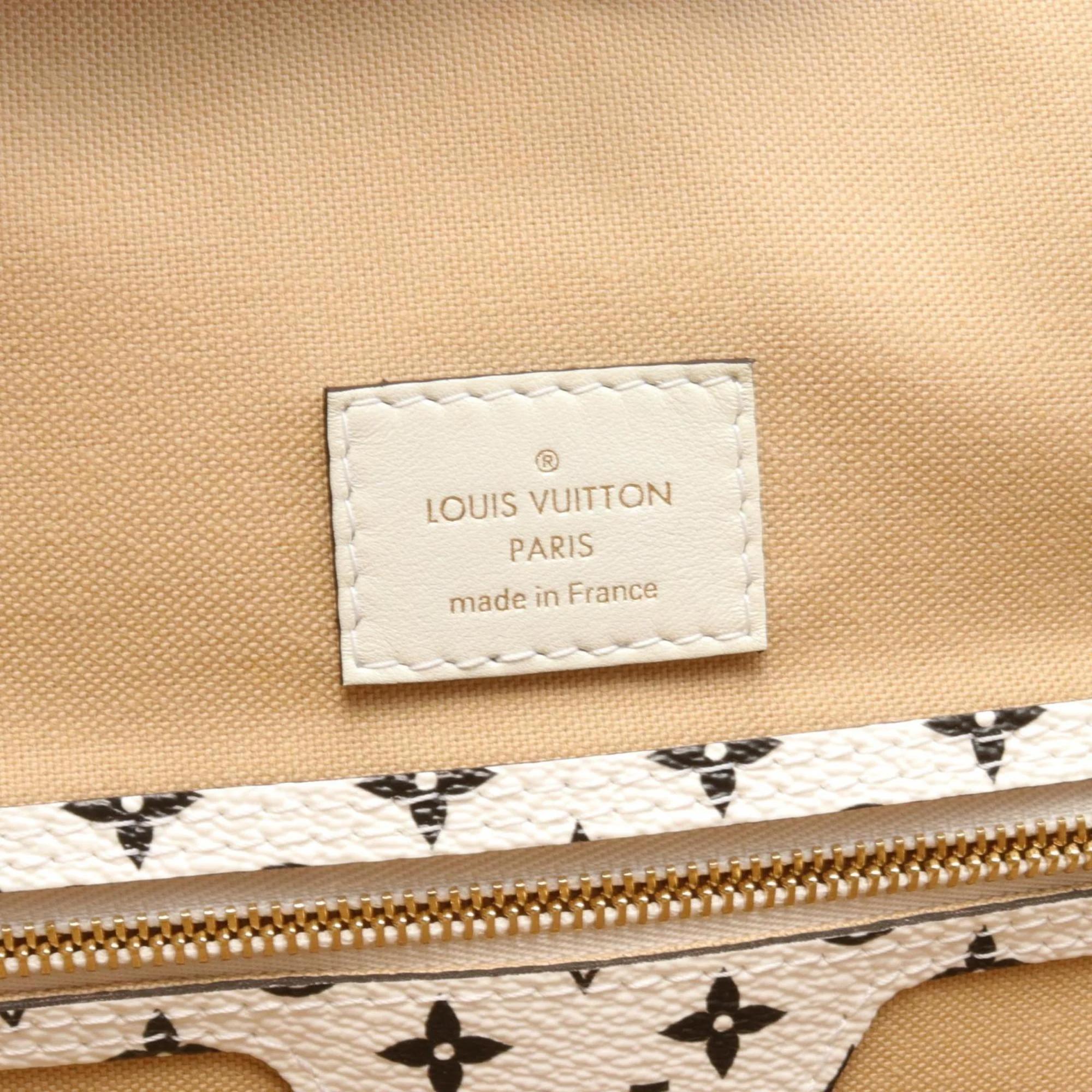 Louis Vuitton Khaki Beige Multicolor Coated Canvas Monogram Giant Neverfull Mm Tote Bag 