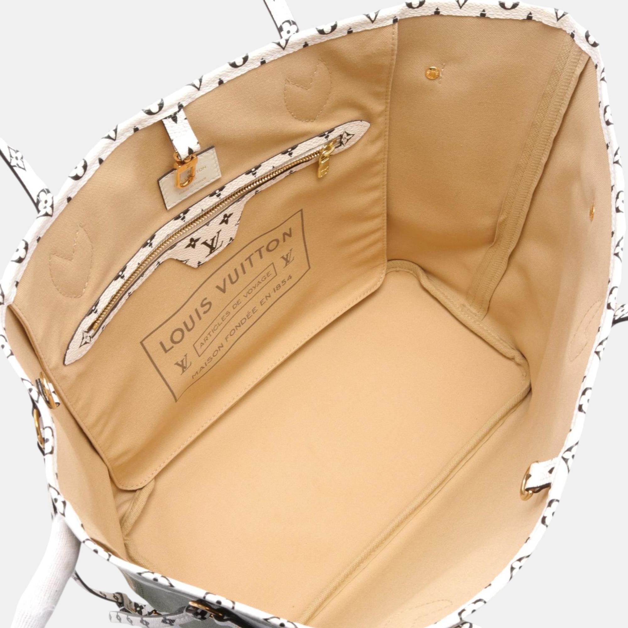 Louis Vuitton Khaki Beige Multicolor Coated Canvas Monogram Giant Neverfull Mm Tote Bag 