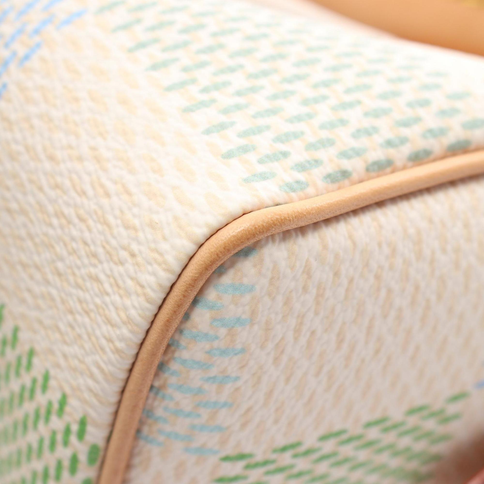 Louis Vuitton Beige Green Blue Coated Canvas Leather Damier Speedy Bandouliere 20 Handbag 