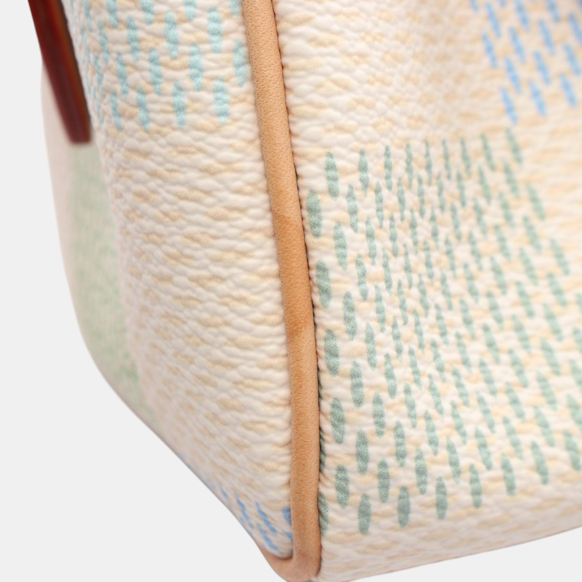 Louis Vuitton Beige Green Blue Coated Canvas Leather Damier Speedy Bandouliere 20 Handbag 