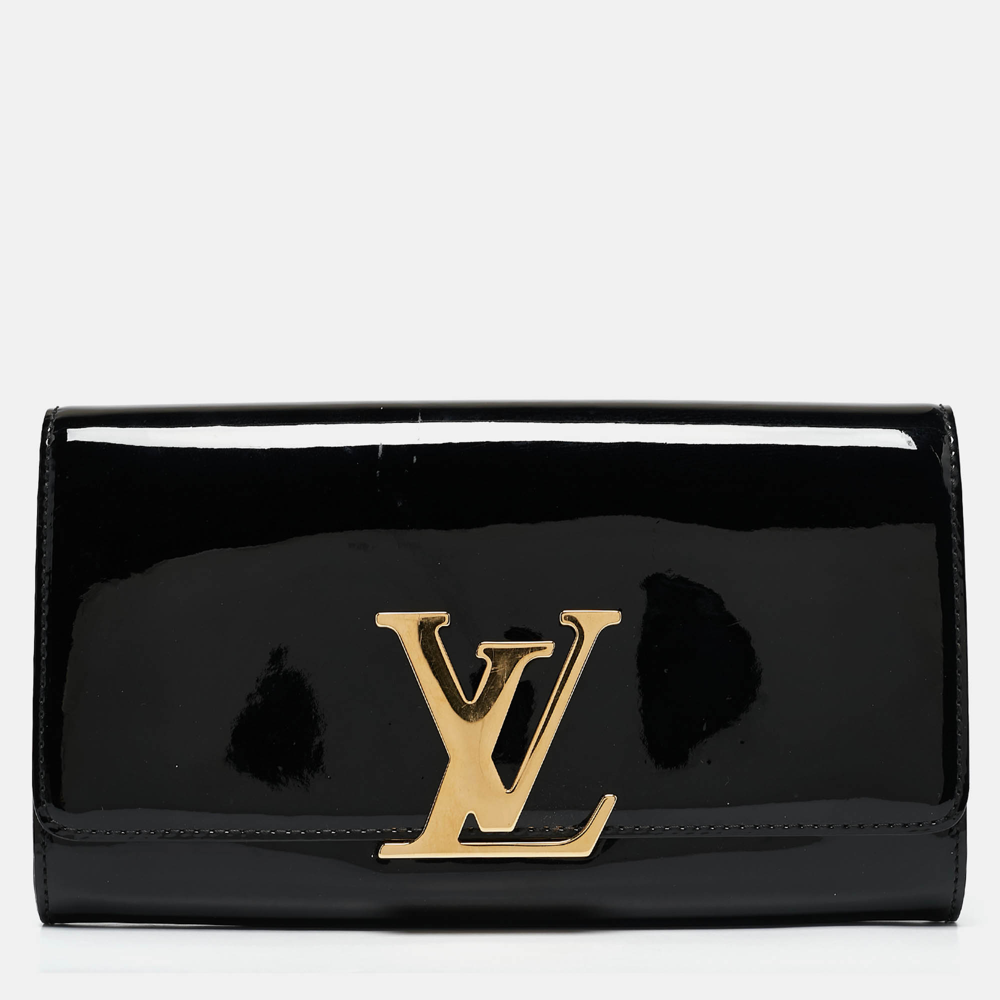 

Louis Vuitton Black Patent Leather Louise Clutch