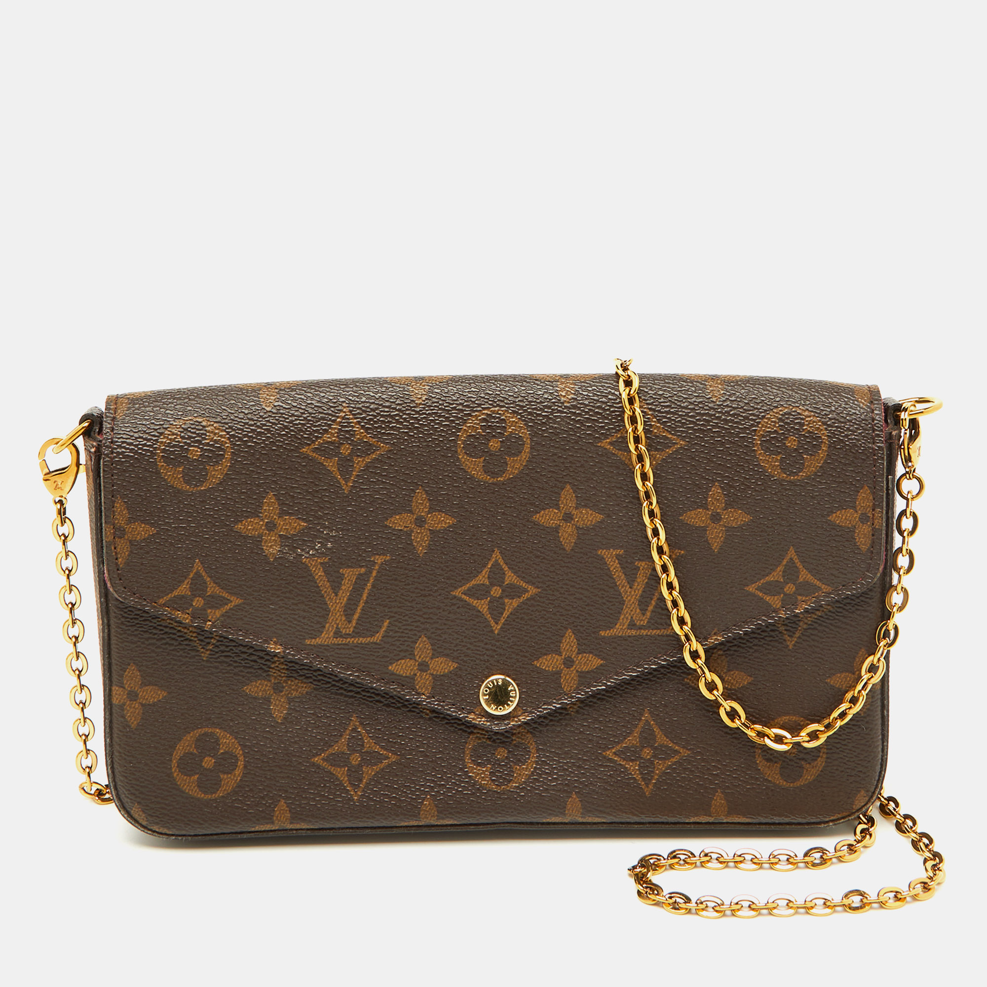 

Louis Vuitton Monogram Canvas Pochette Felicie Bag, Brown