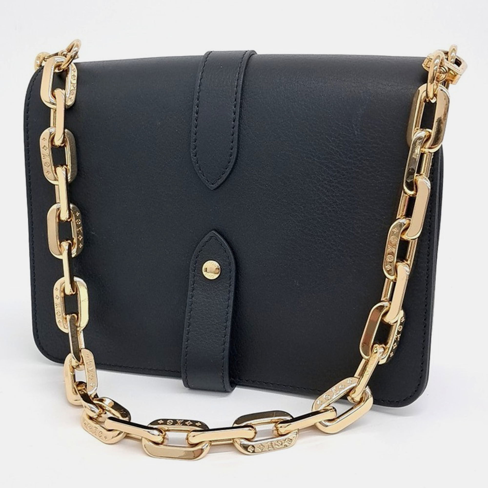 Louis Vuitton Black Leather Rendezvous Shoulder Bag 