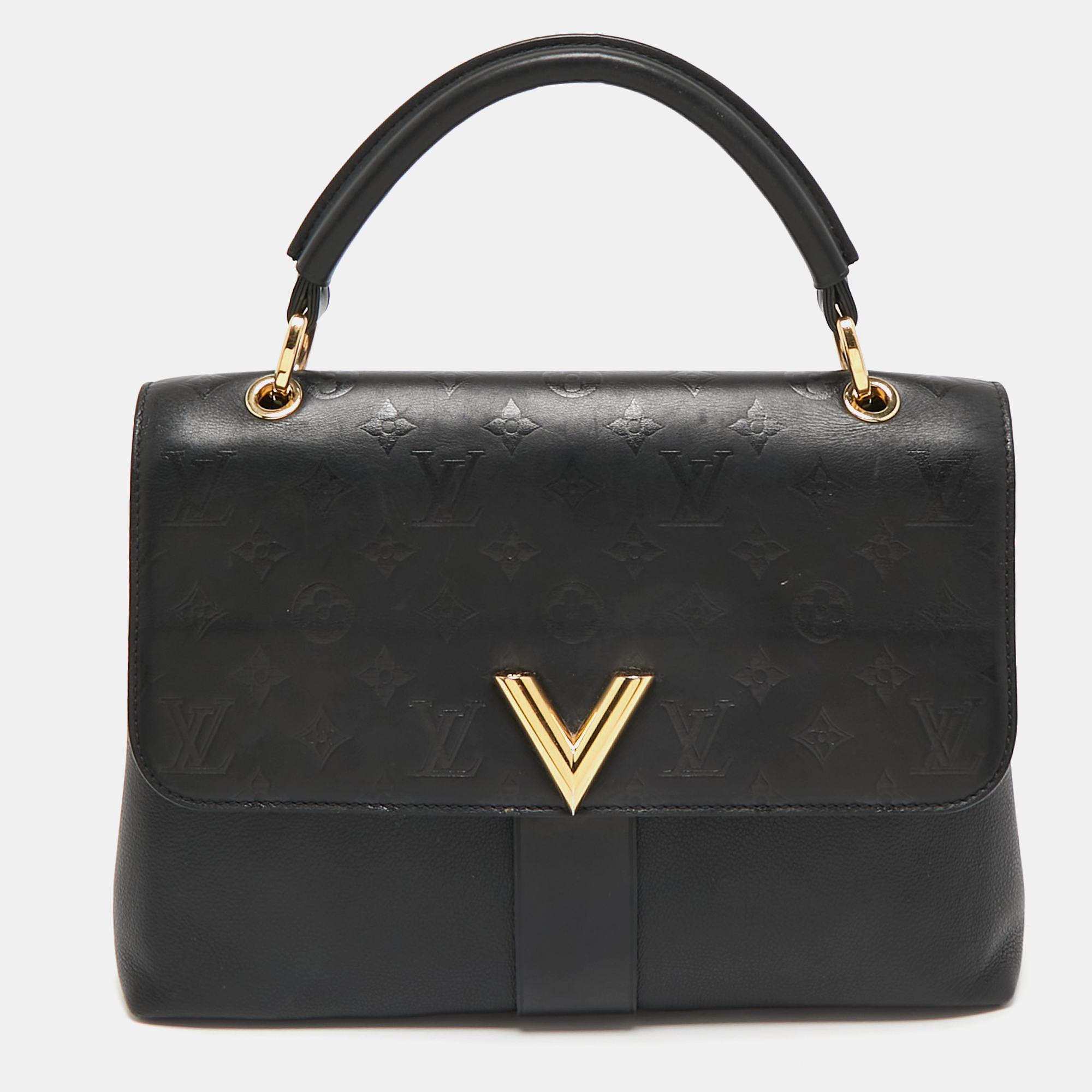 

Louis Vuitton Black Monogram Leather Very One Handle Bag