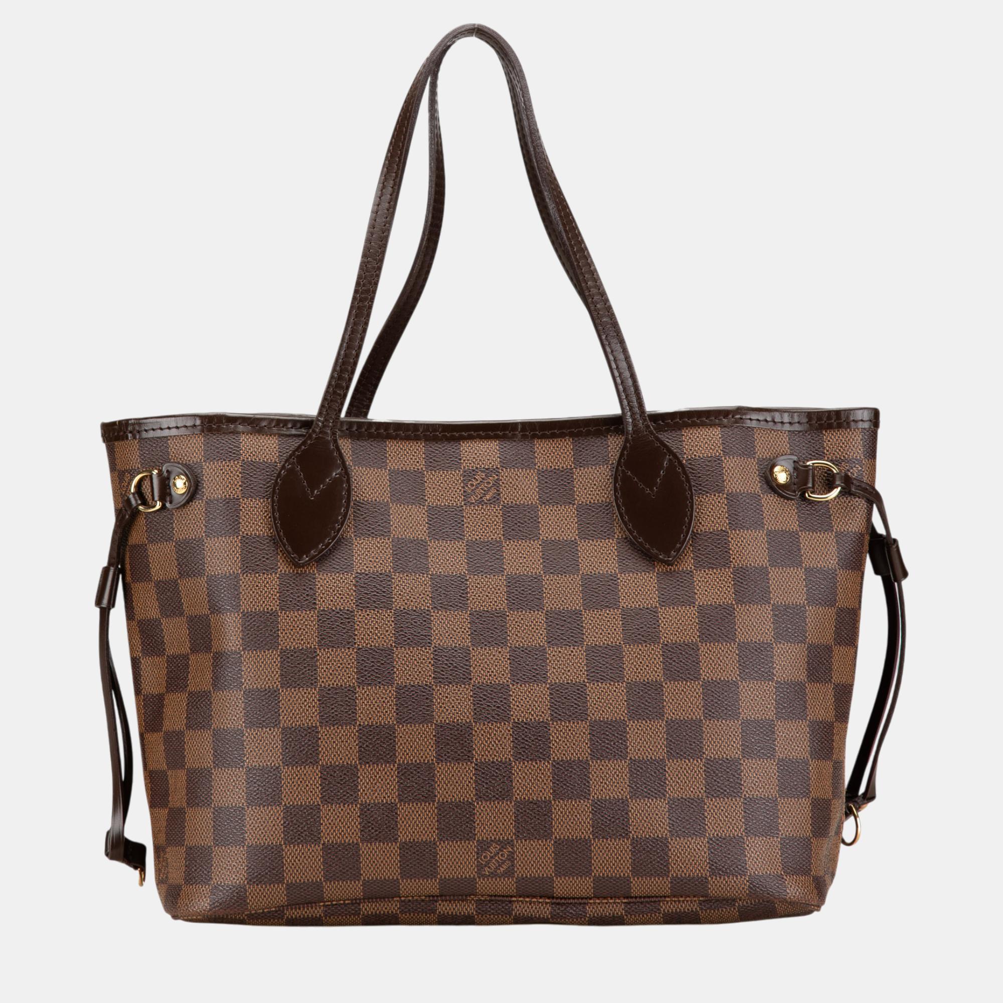 

Louis Vuitton Brown Damier Ebene Neverfull PM