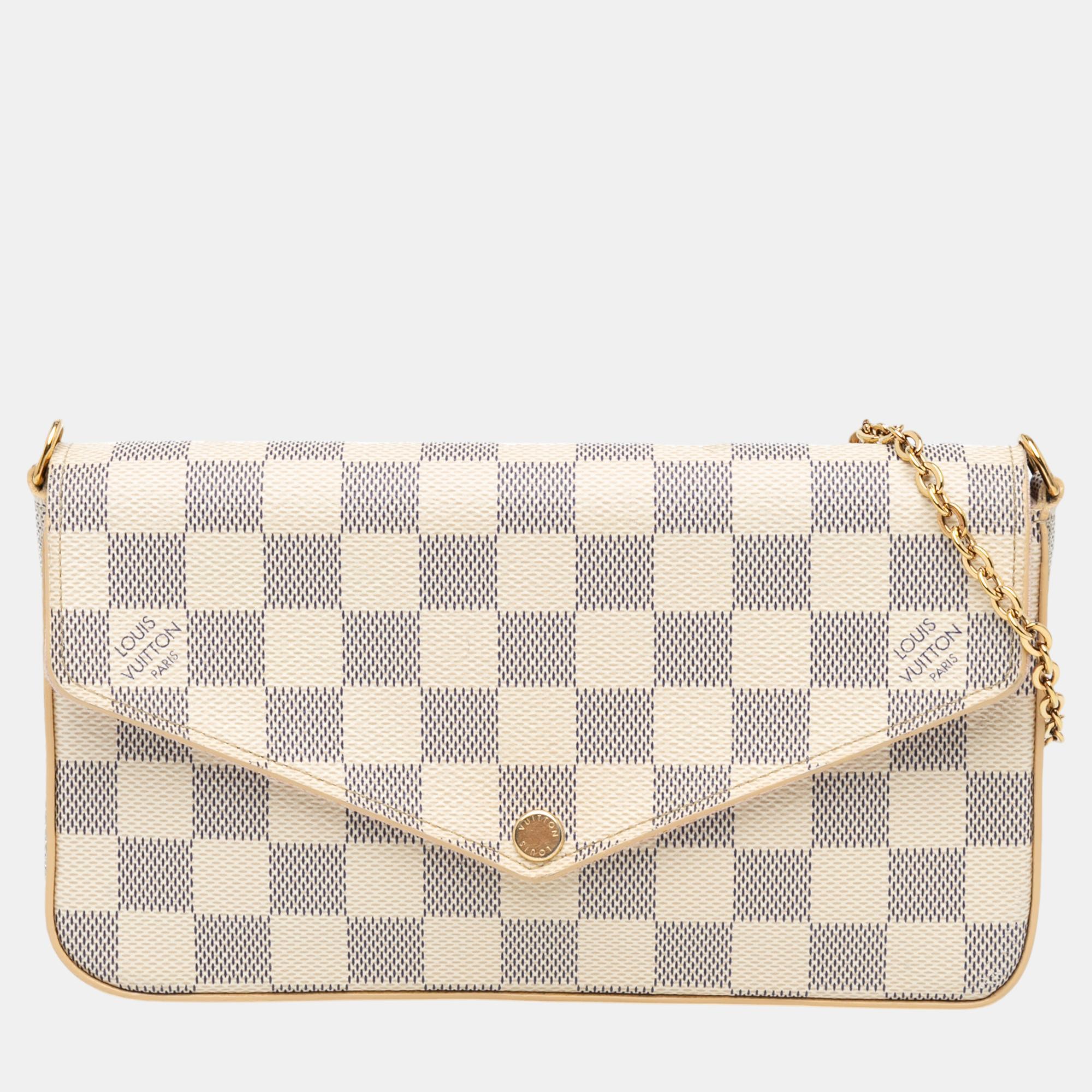 

Louis Vuitton White Damier Azur Pochette Felicie