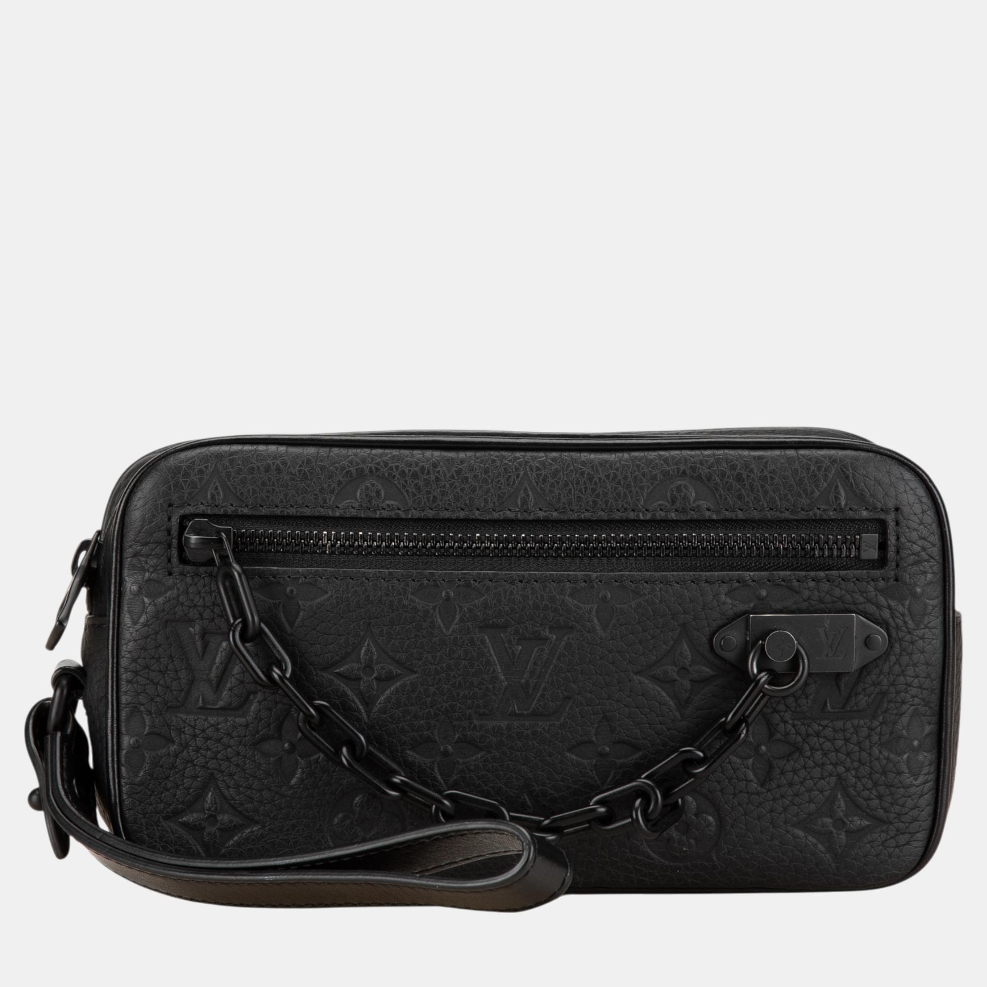 

Louis Vuitton Grey Monogram Taurillon Pochette Volga