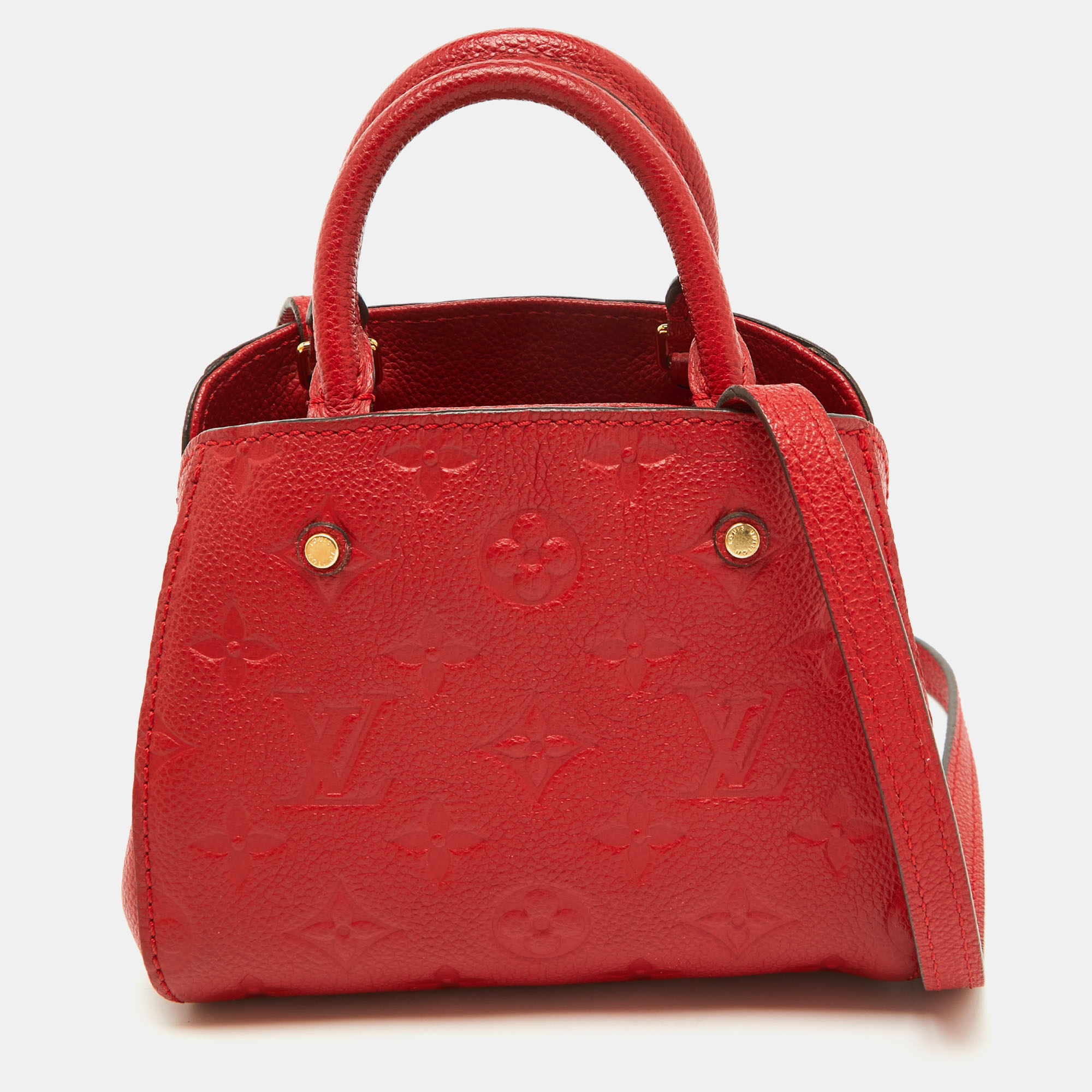 

Louis Vuitton Cherry Monogram Empreinte Leather Montaigne Nano Bag, Red