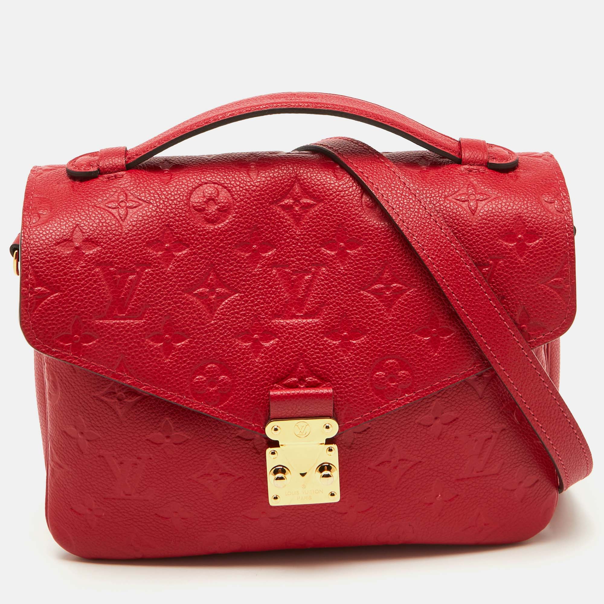 

Louis Vuitton Cherry Monogram Empreinte Leather Pochette Metis Shoulder Bag, Red