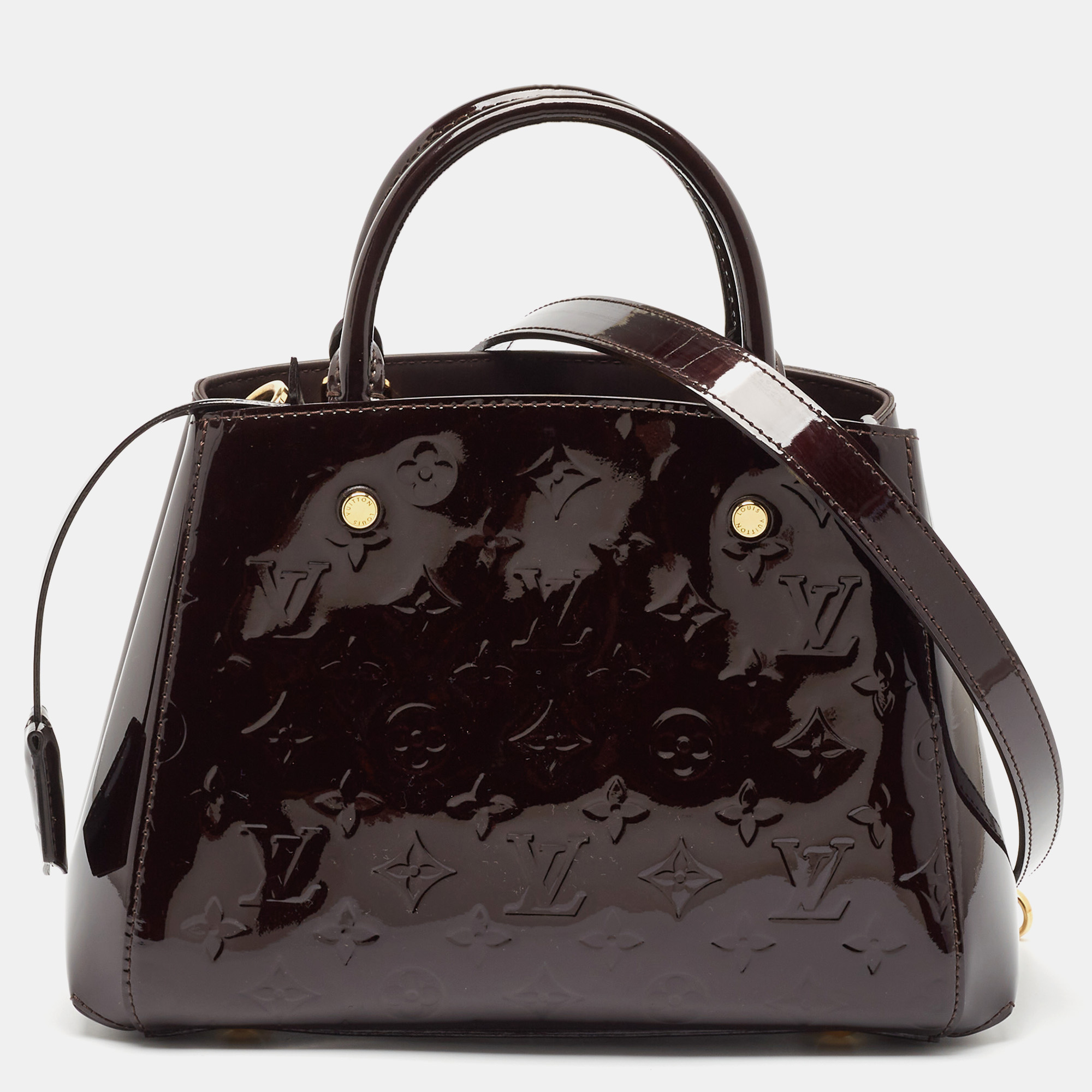 

Louis Vuitton Amarante Monogram Vernis Montaigne BB Bag, Burgundy