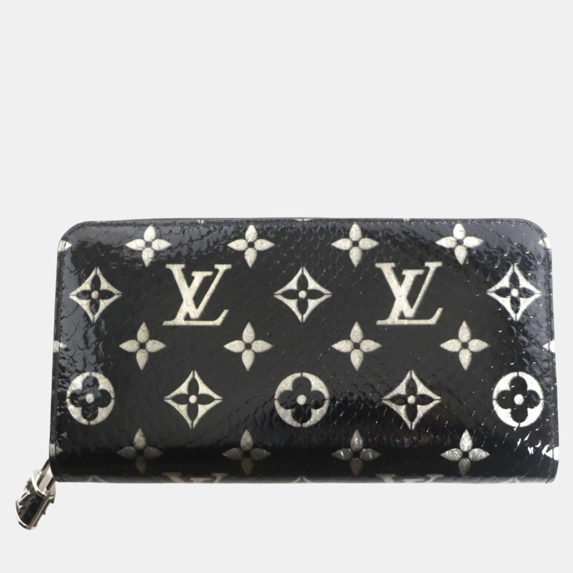 

Louis Vuitton Black Leather Python Monogram Zippy Wallet