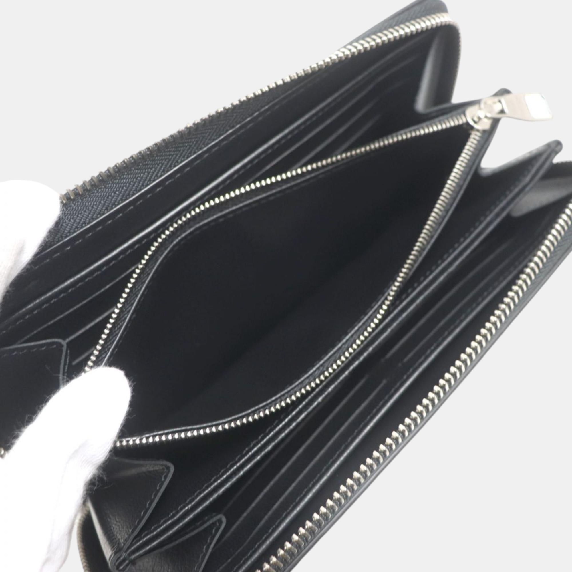 Louis Vuitton Black Leather Python Monogram Zippy Wallet 