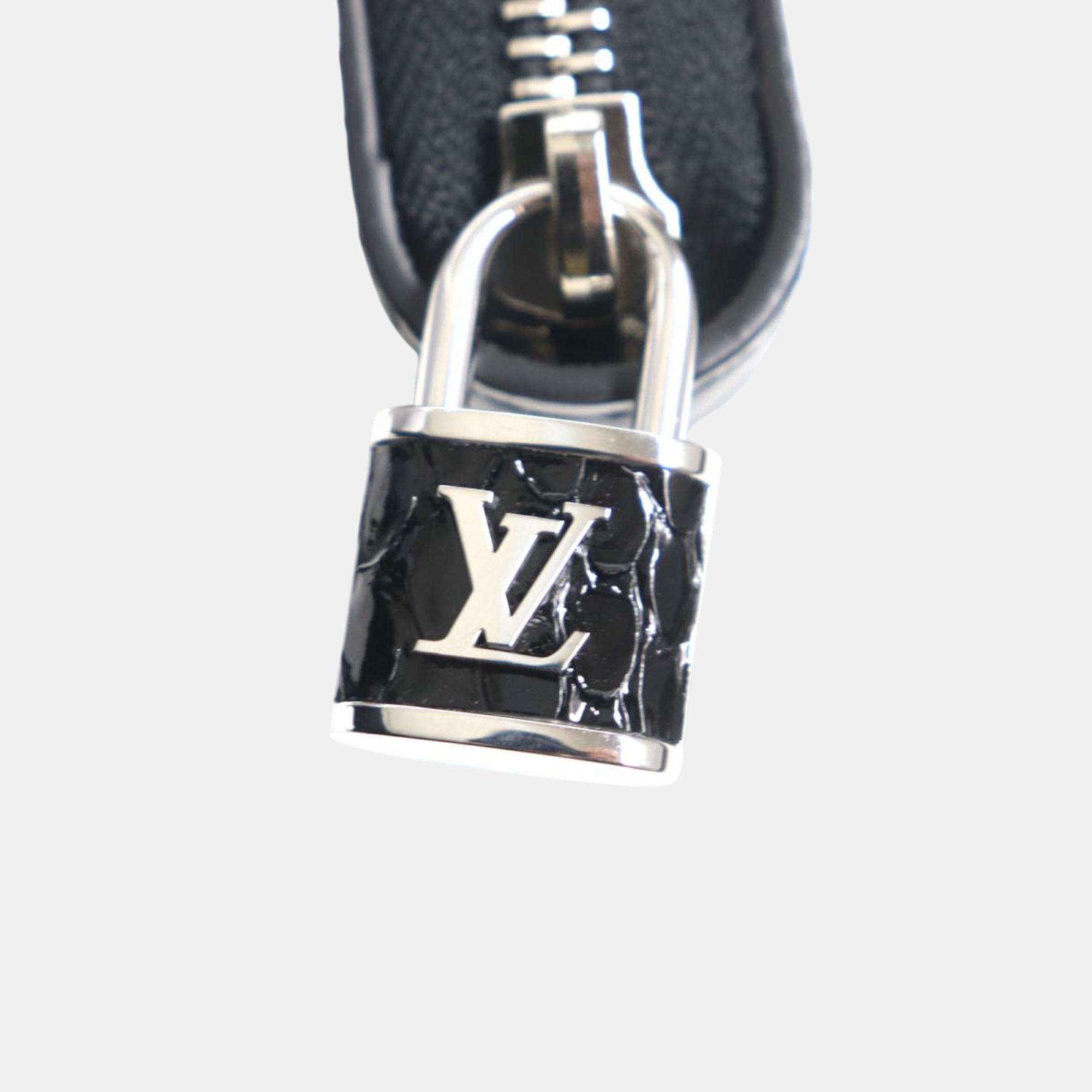 Louis Vuitton Black Leather Python Monogram Zippy Wallet 