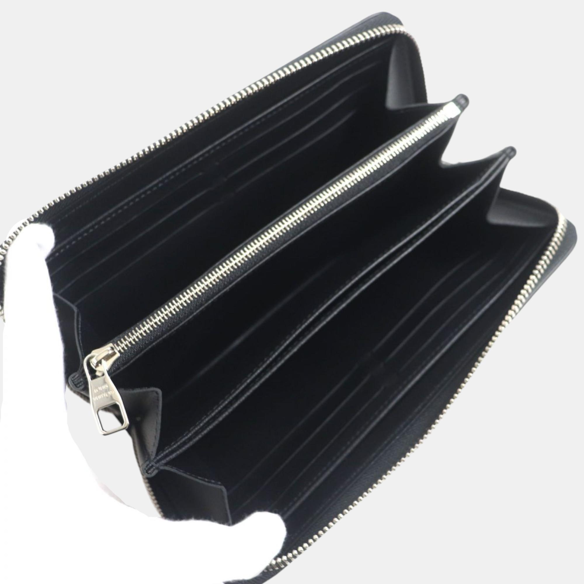 Louis Vuitton Black Leather Python Monogram Zippy Wallet 