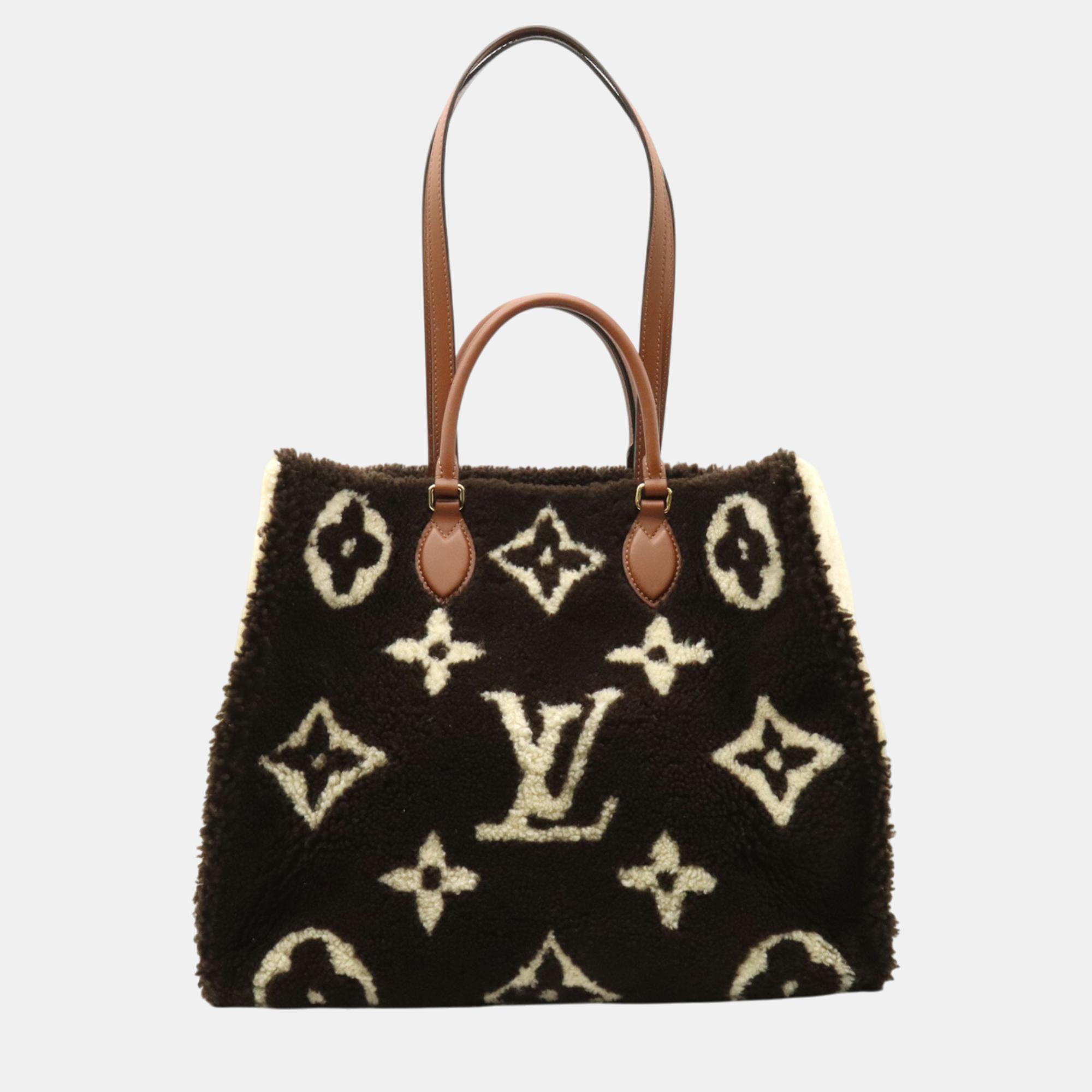 

Louis Vuitton Leather Monogram Teddy Onthego Gm Tote Bag, Brown