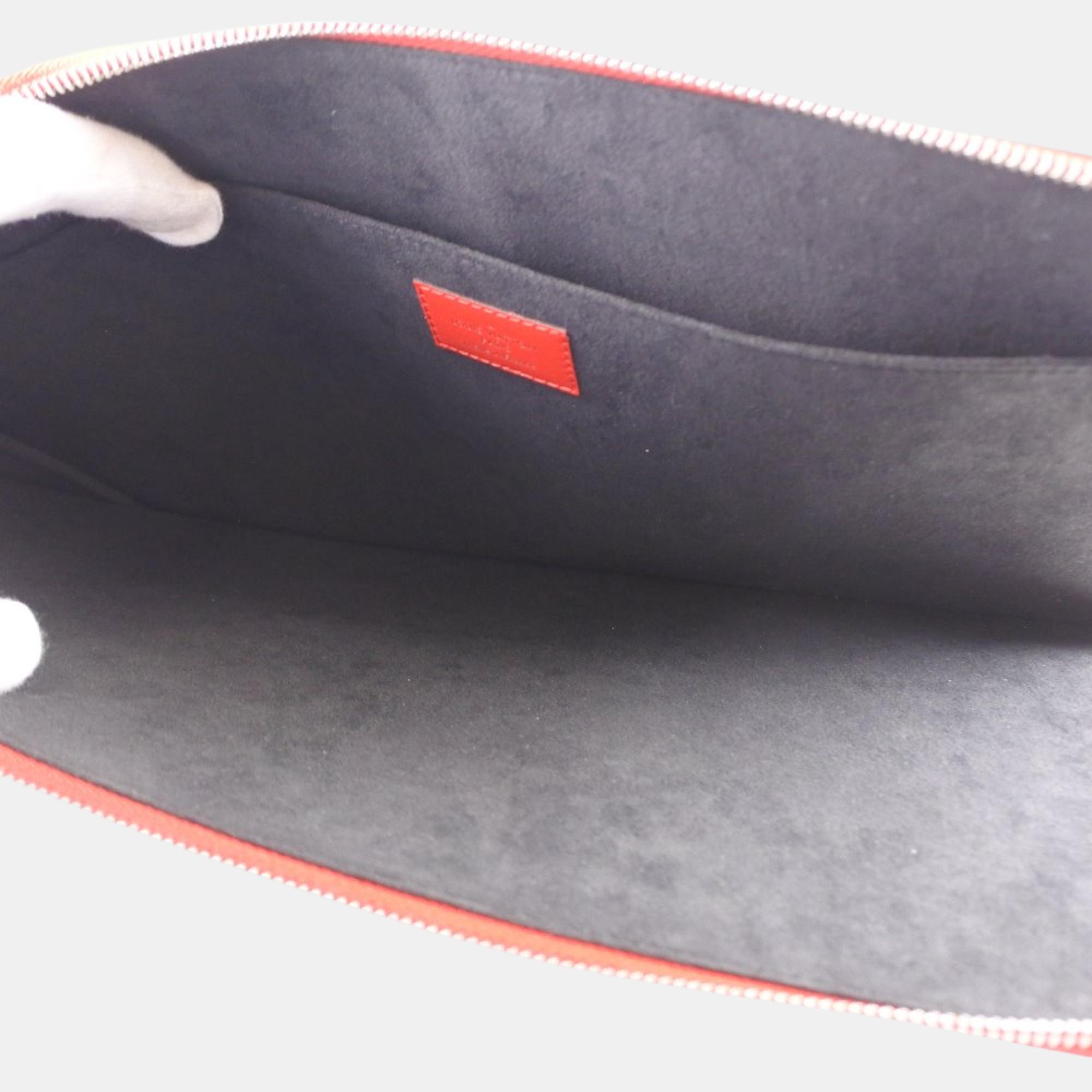 Louis Vuitton Red Epi Leather Pochette Jour Gm Clutch 