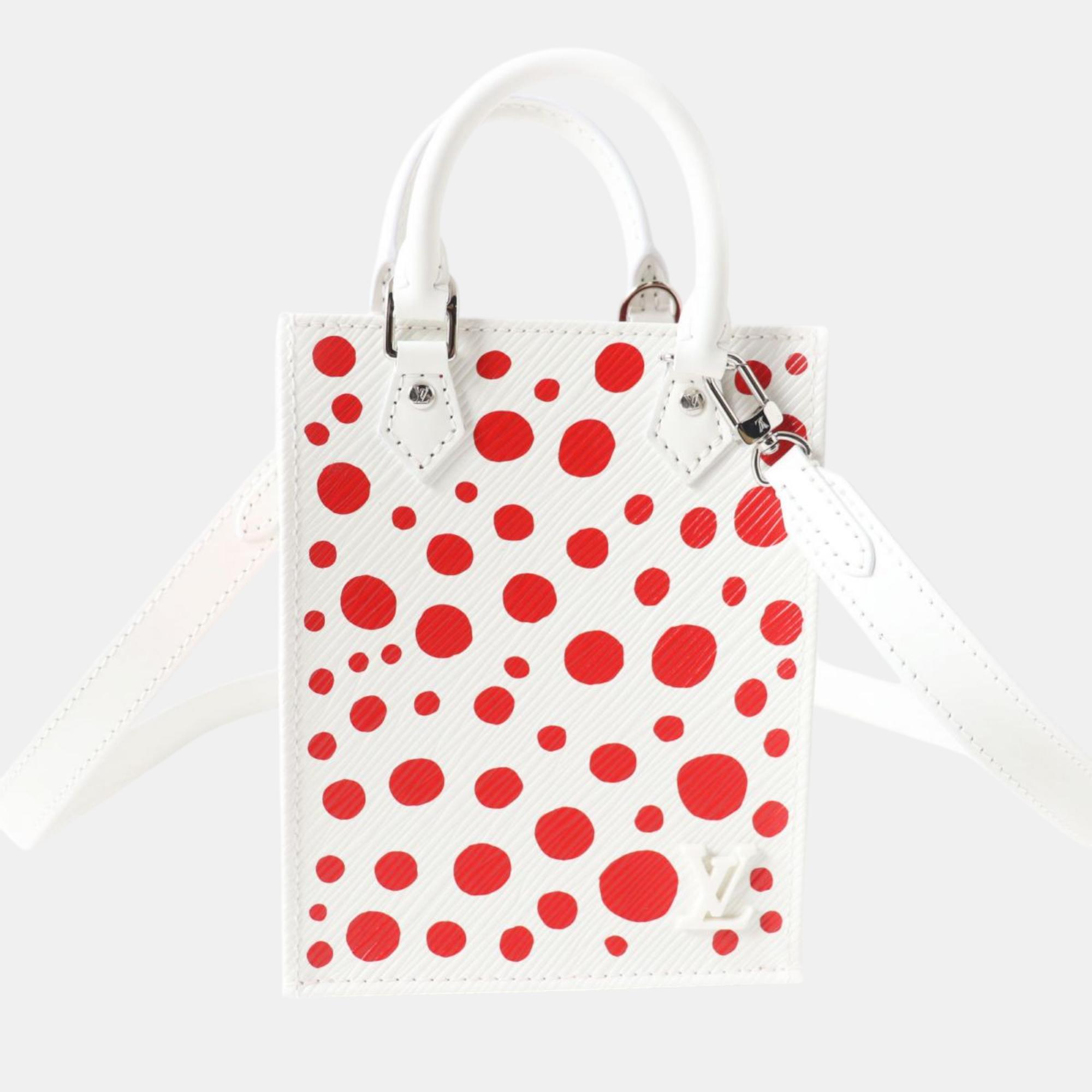 

Louis Vuitton White Leather Infinity Dot Petite Sac Plat Bag, Red