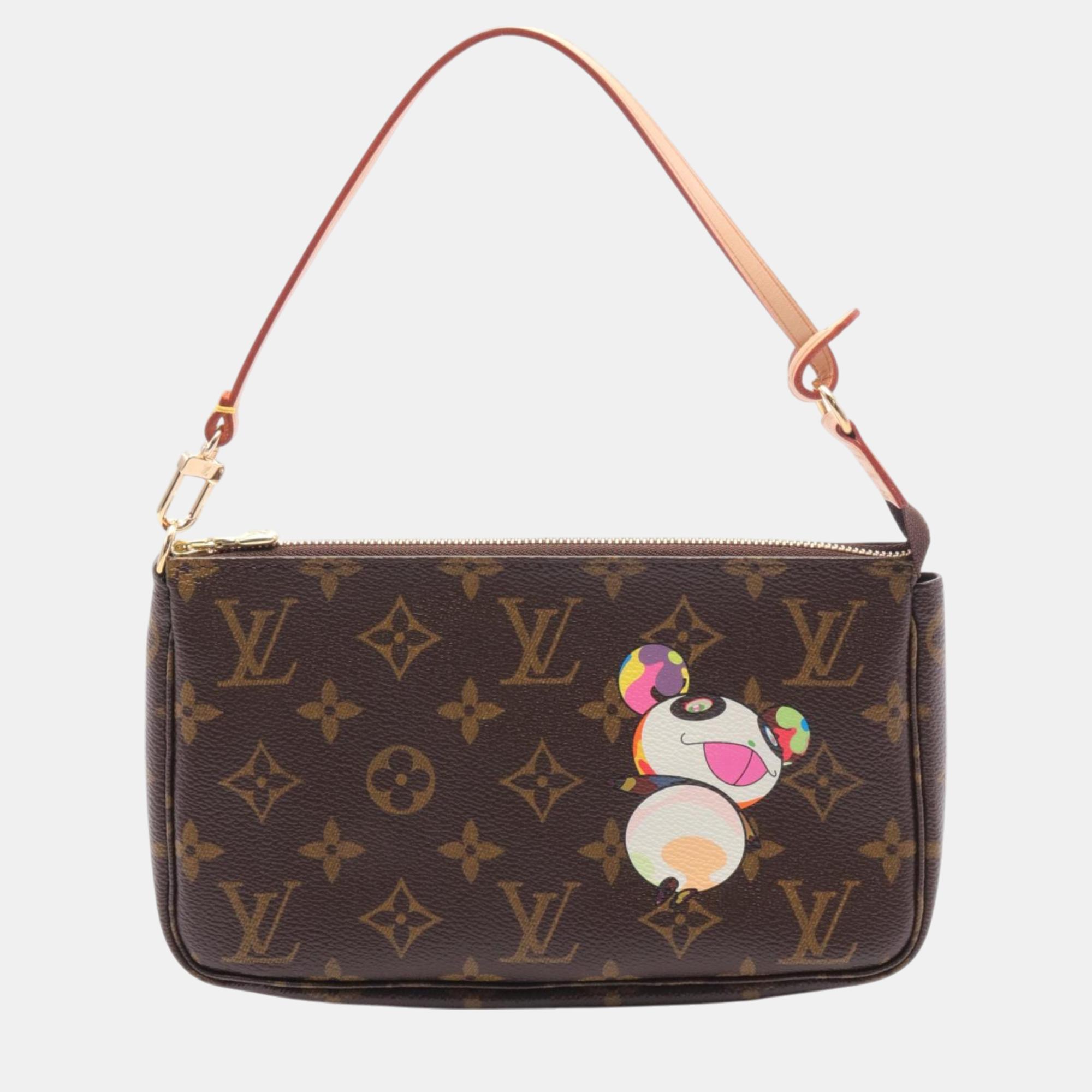 

Louis Vuitton Brown Canvas Monogram Pochette Accessoires Handbag