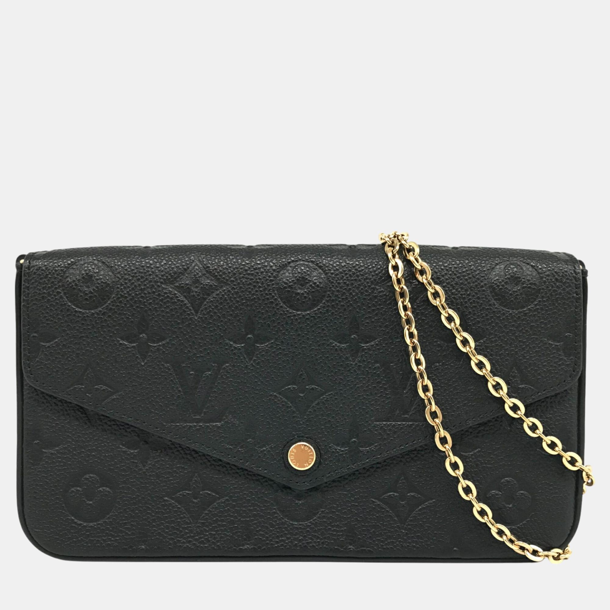 

Louis Vuitton Black Canvas Monogram Empreinte Pochette Felicie bag